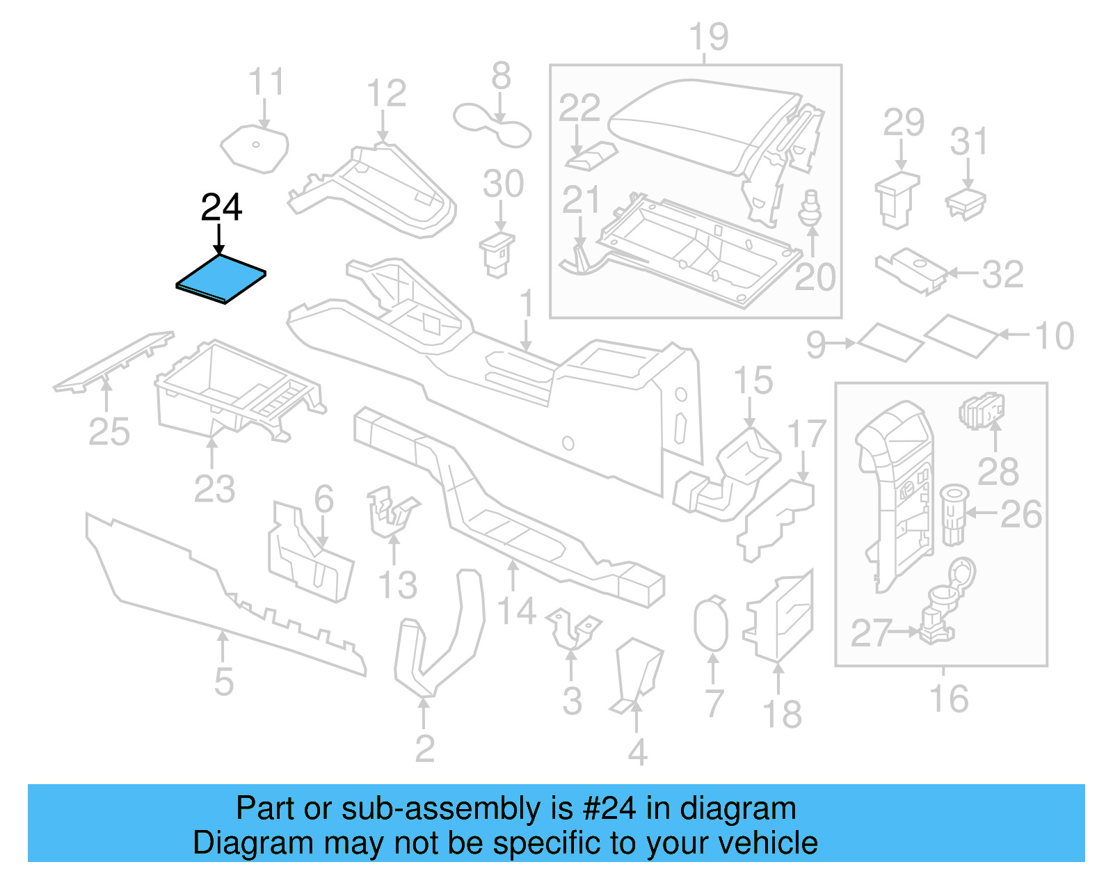Storage Tray Insert 5C6-863-330-3A8 - View 17