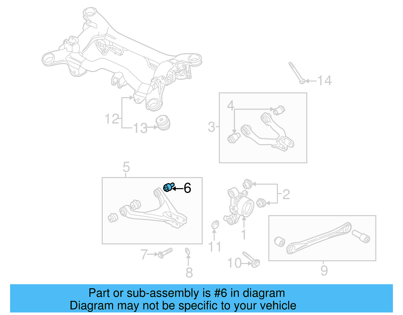 Lower Control Arm Rear Bushing 8E0-511-523-C - View 4