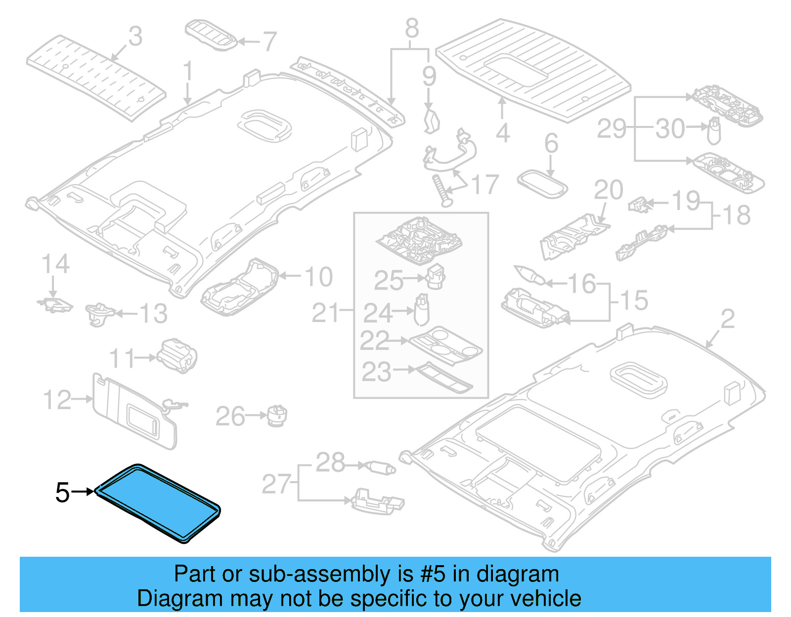 Sunroof Opening Trim 1K9-867-525-A - View 26