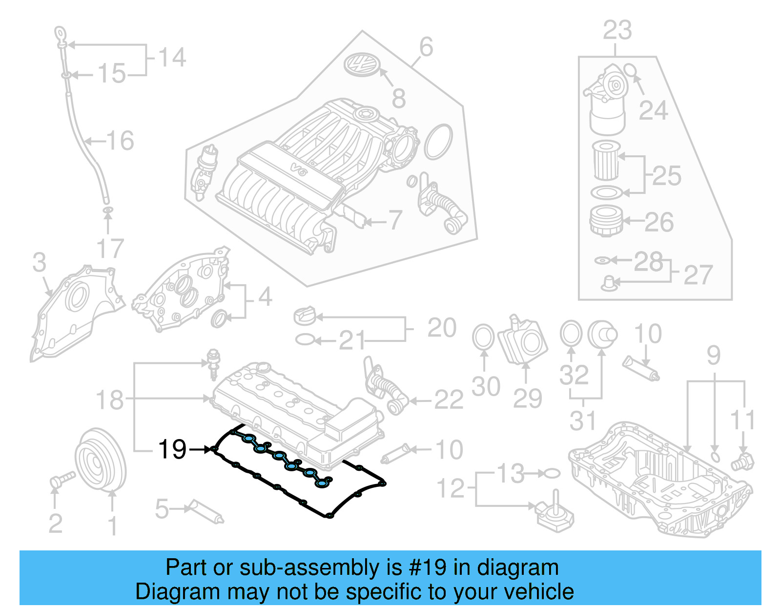 Valve Cover Gasket 03H-103-483-B - View 4