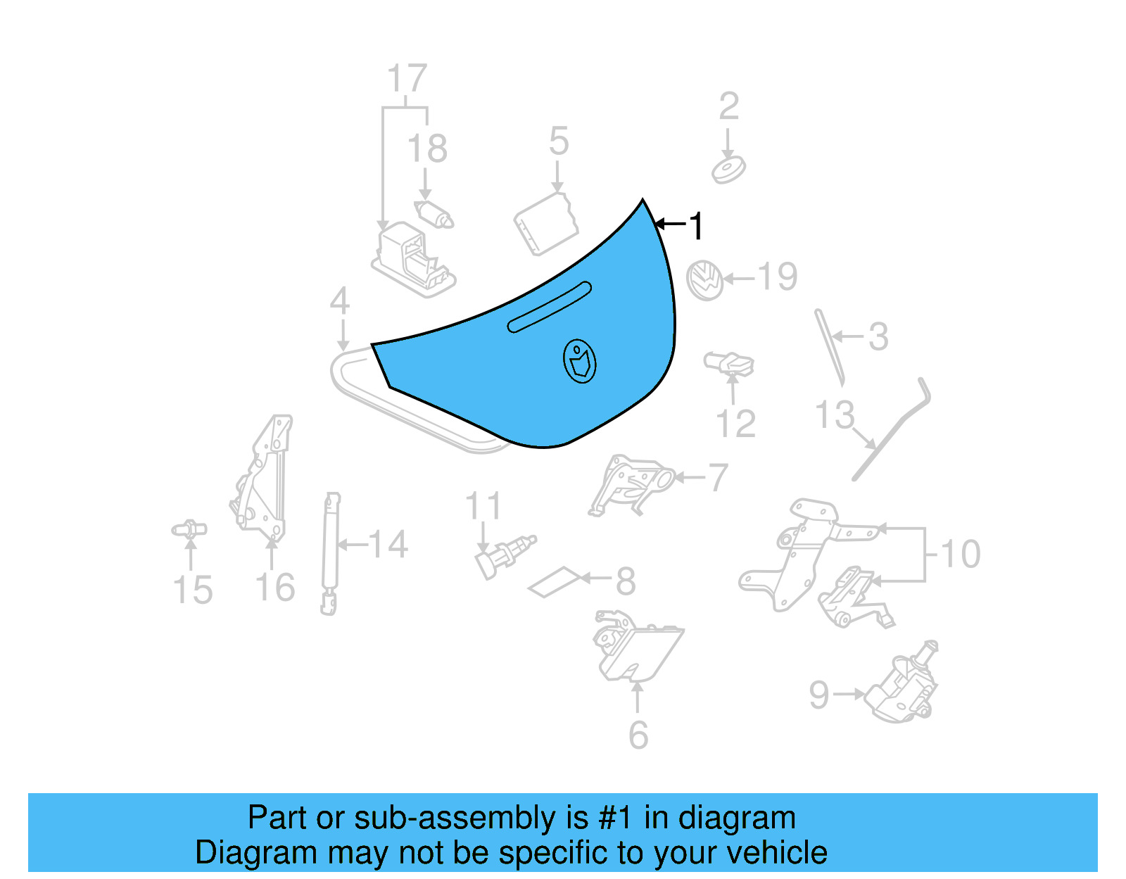 Trunk Lid 1Y0-827-025-N - View 4