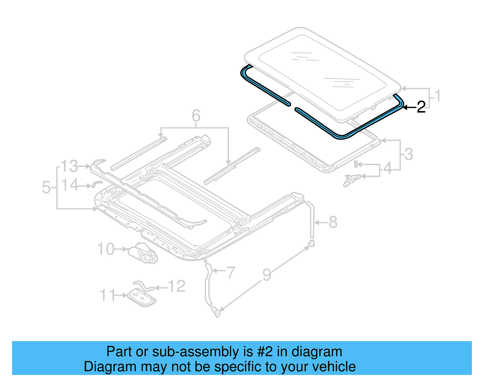 Sunroof Glass Gasket 8E0-877-297 - View 13