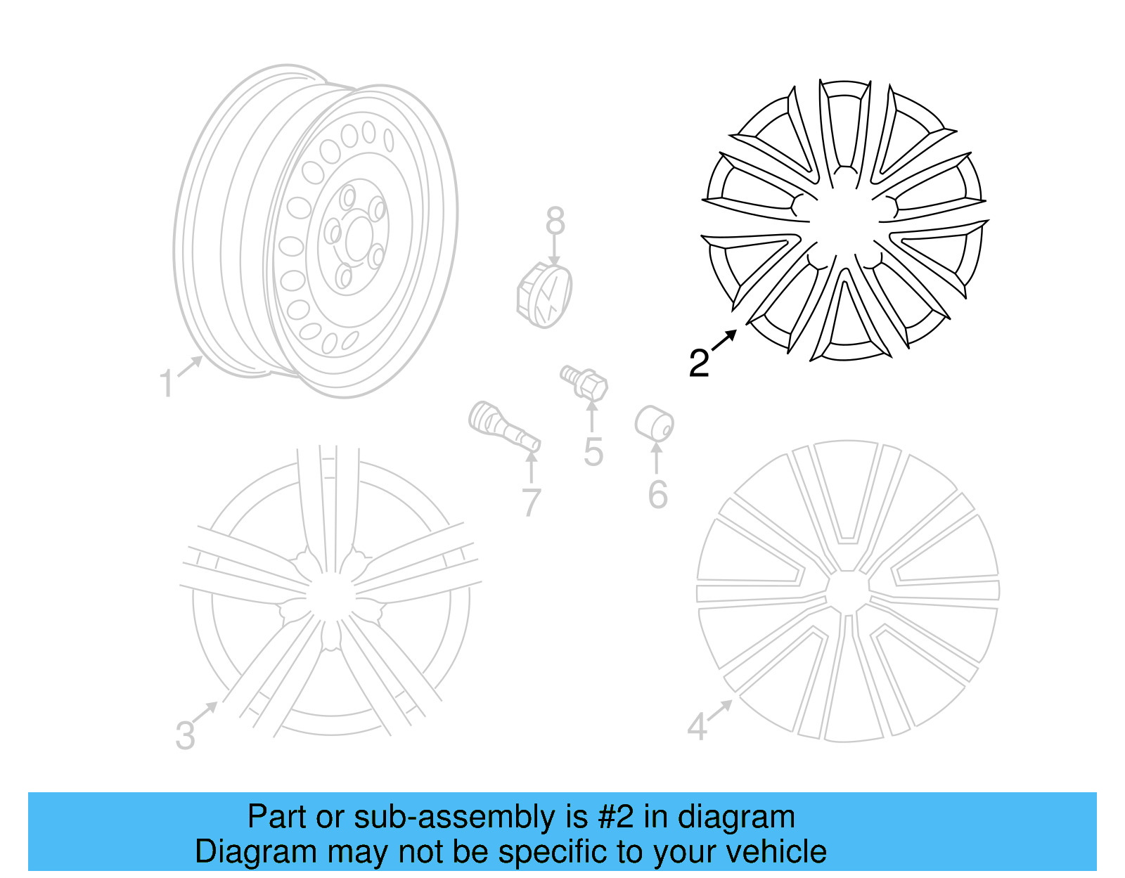 Wheel, Alloy 3AA-601-025-AD-8Z8 - View 6