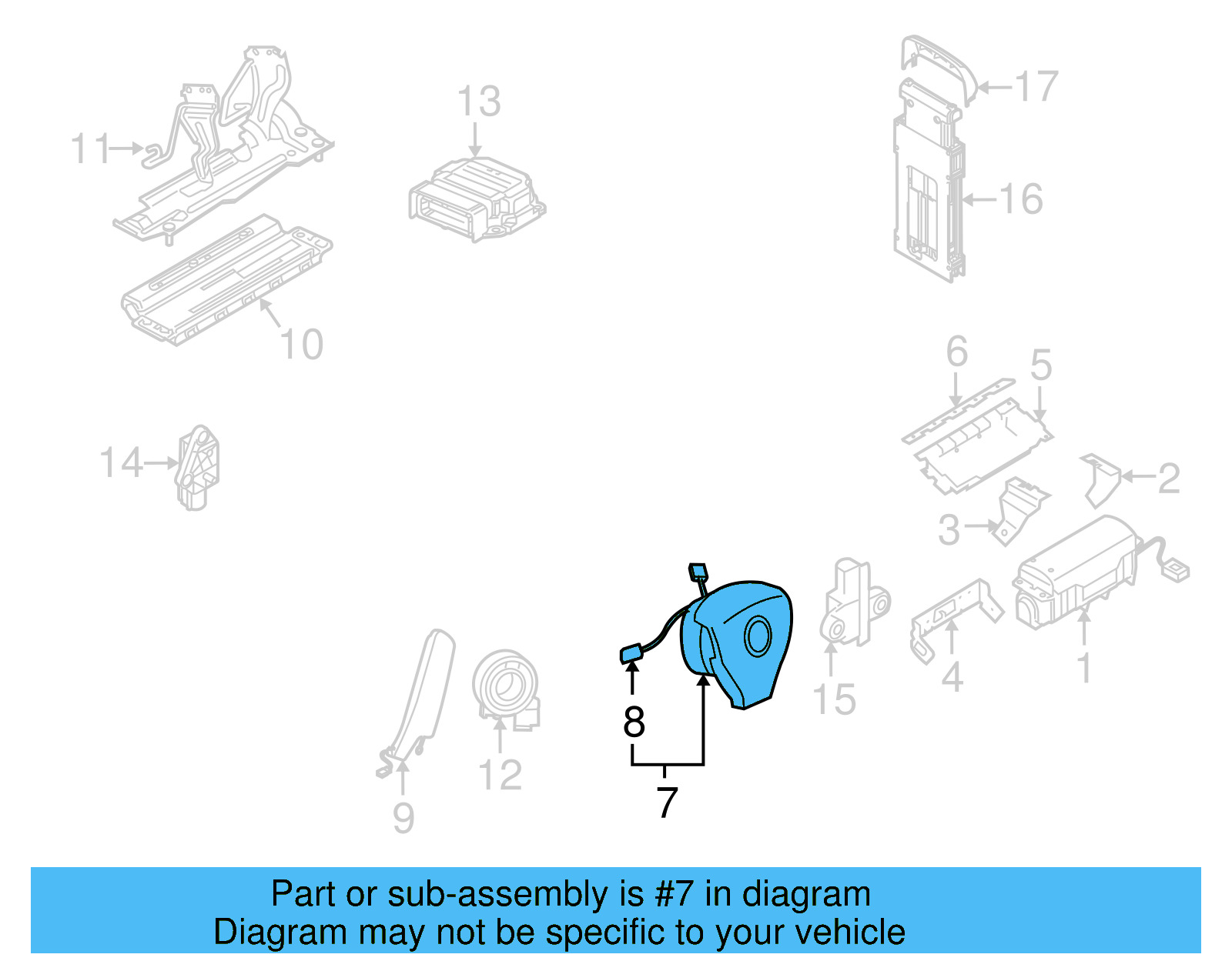 Driver Inflator Module 1K0-880-201-CA-1QB - View 8