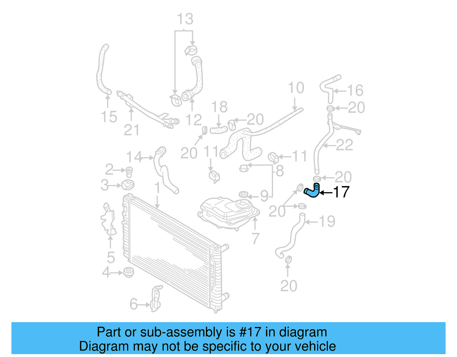 Engine Coolant Hose 078-121-096-AK - View 4