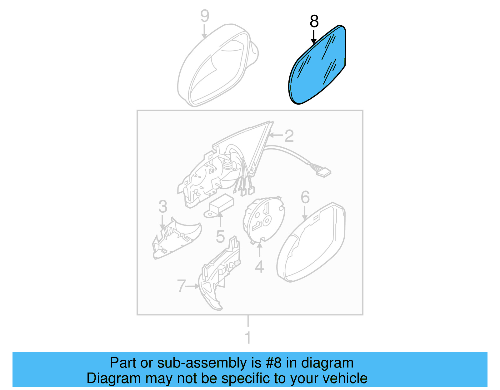 Mirror Glass 7M3-857-521-E - View 7