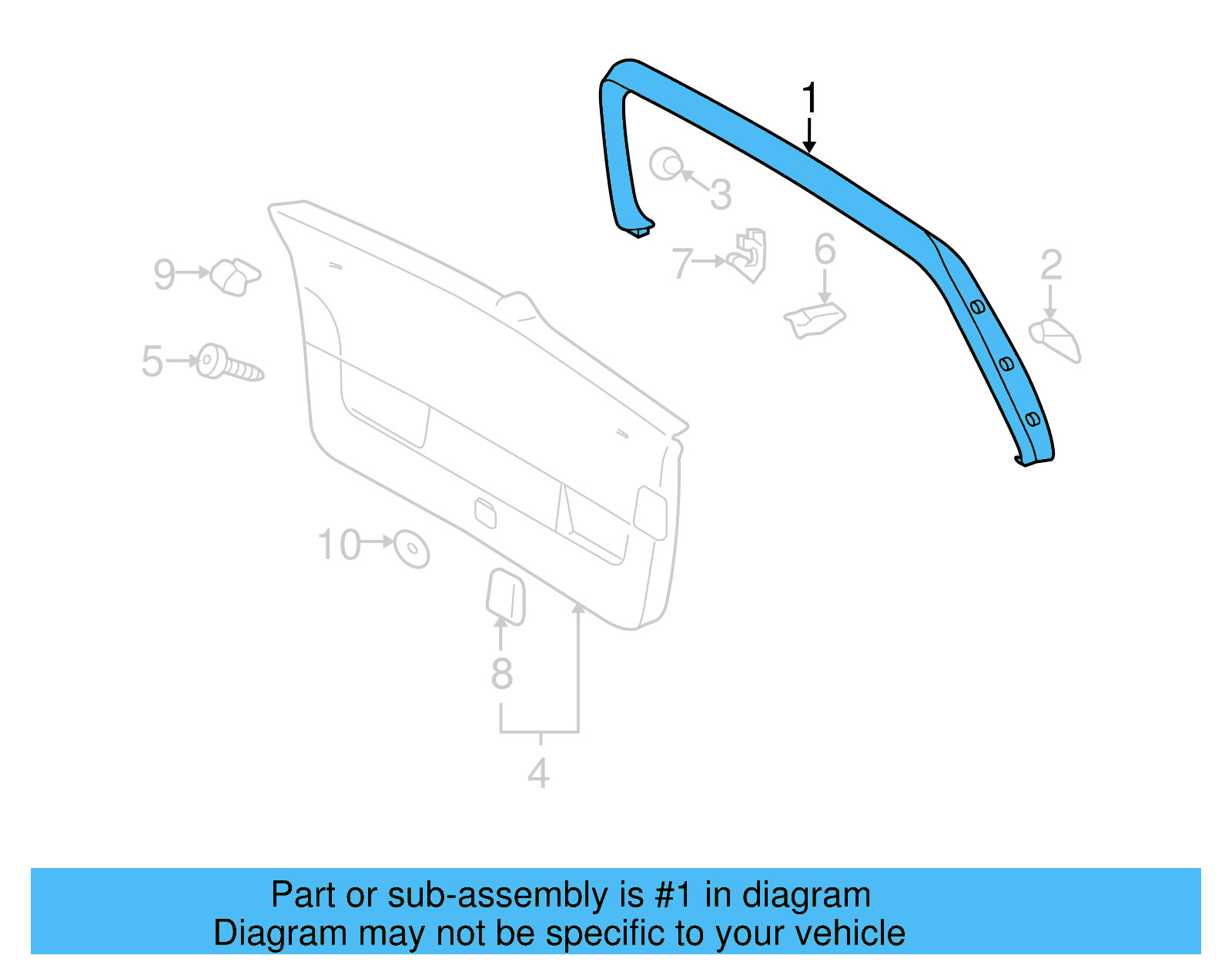 Upper Trim 1K6-867-603-G-Y20 - View 5
