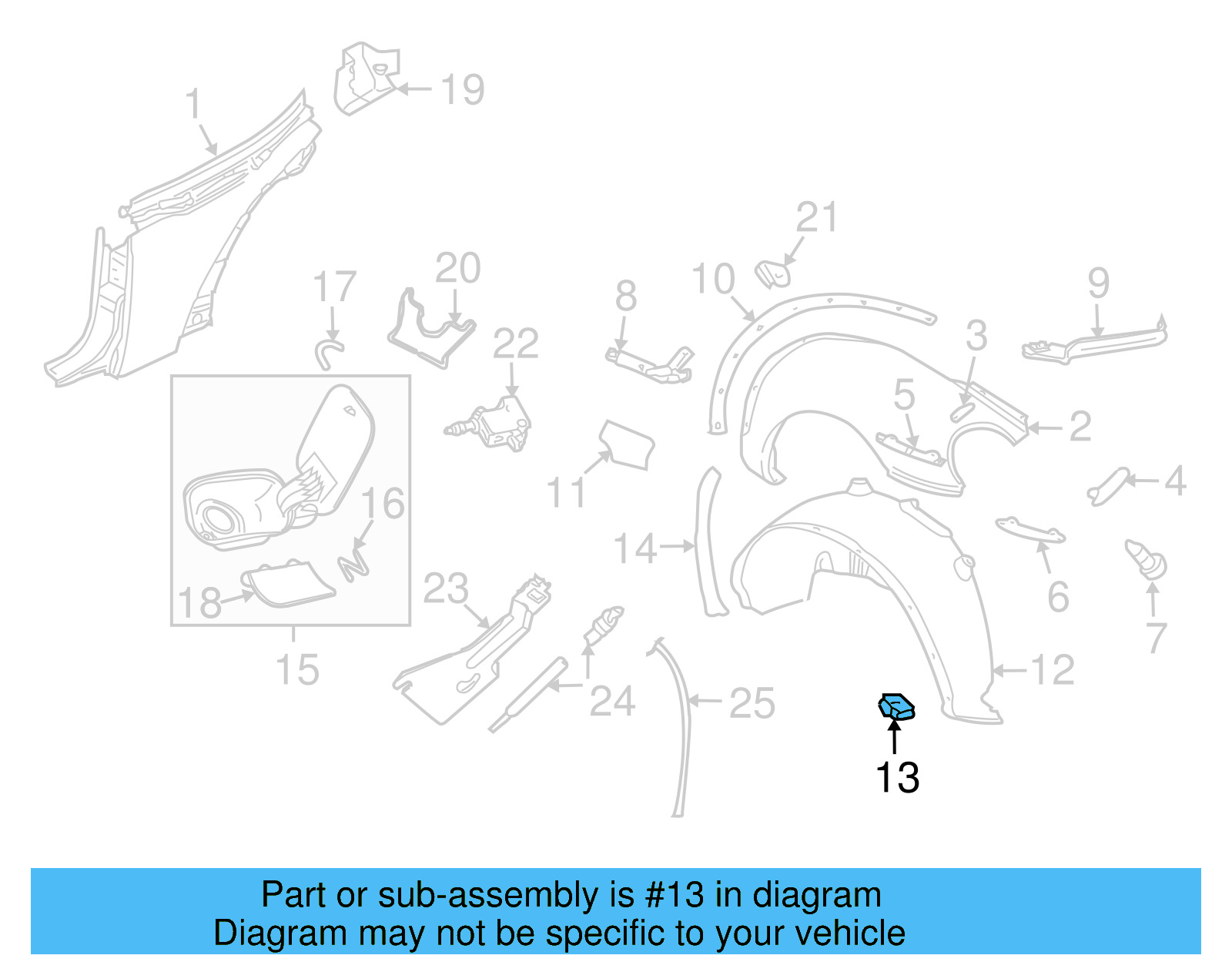 Fender Liner Nut 8E0-825-265-C - View 15