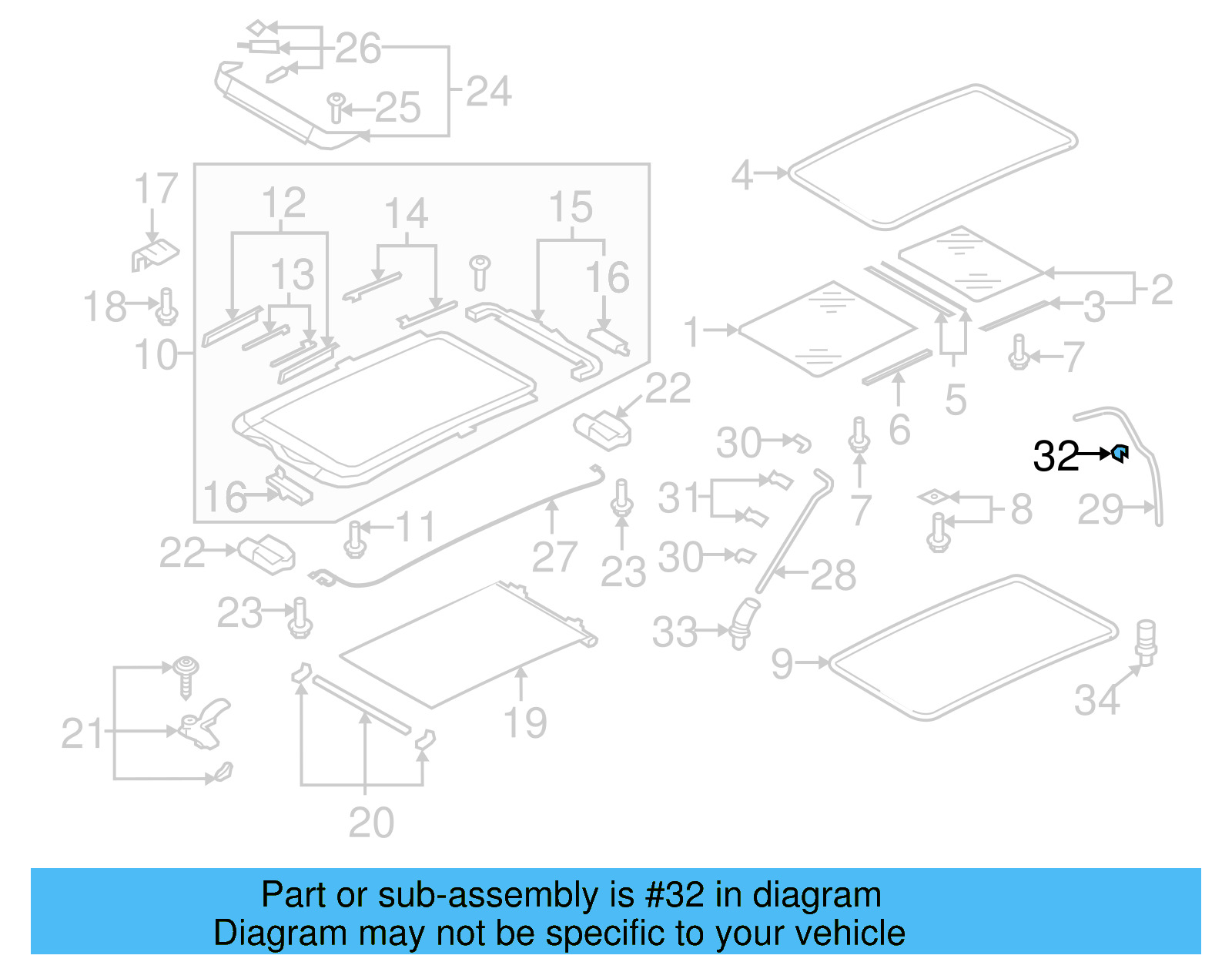 Sunroof Drain Hose Clip 3B7-877-237 - View 19