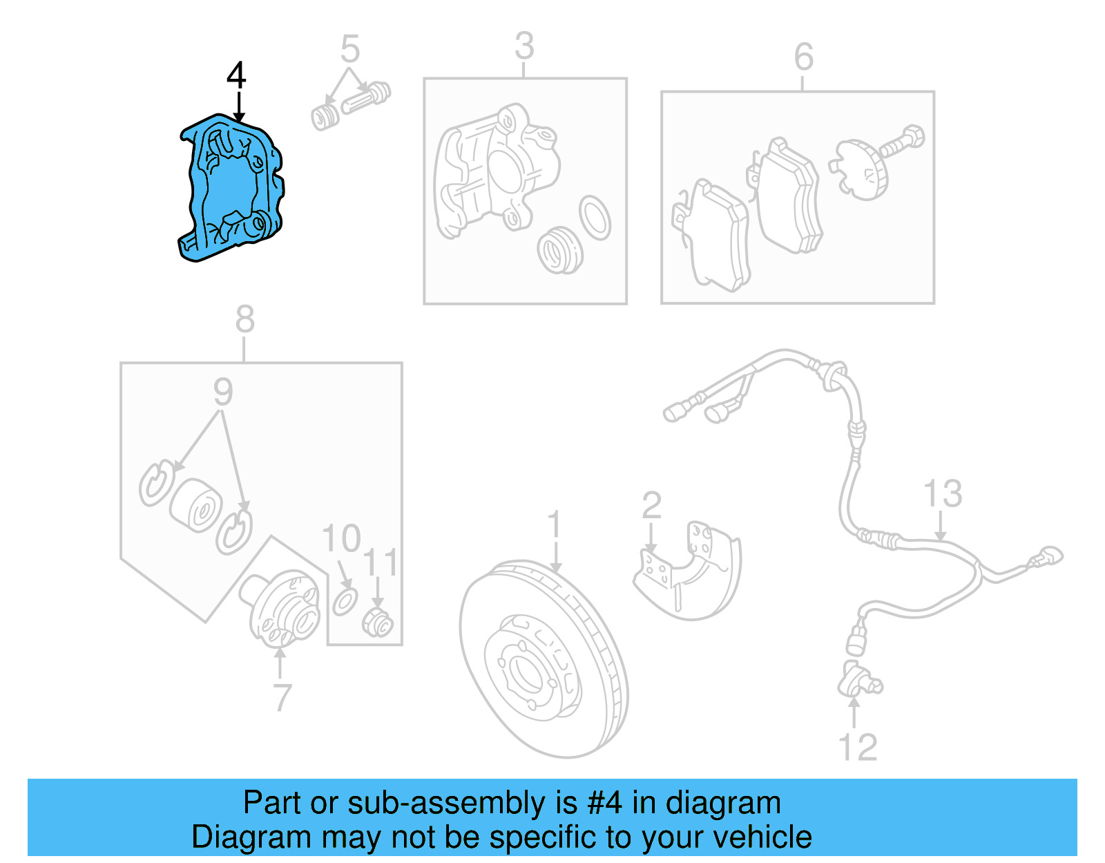 Disc Brake Caliper Bracket 357-615-125-B - View 4