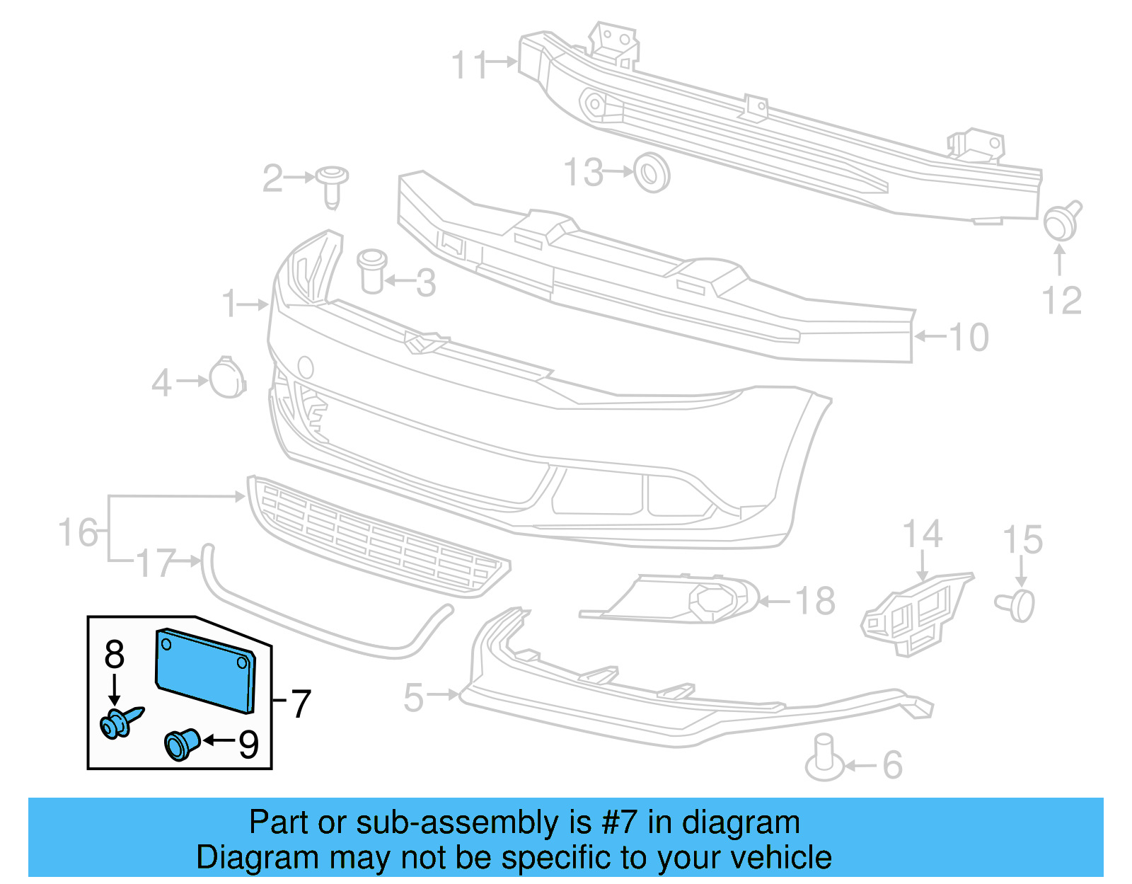 License Bracket 5C6-807-285-A-9B9 - View 9