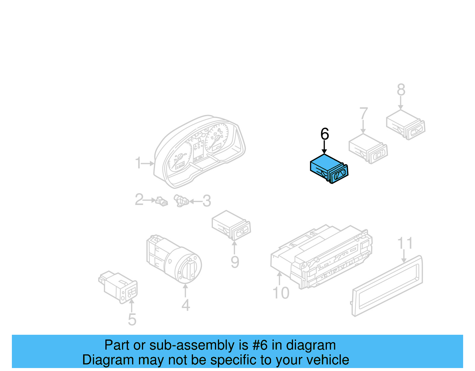 Hazard Switch 1J0-953-235-J-01C - View 18