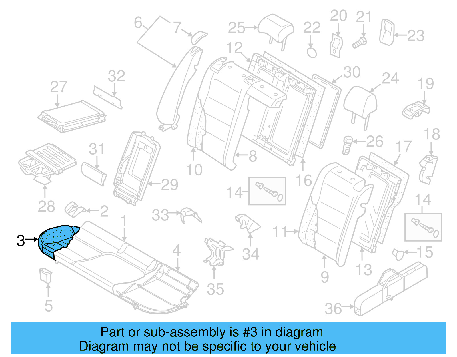 Seat Cushion Pad 1K0-885-375-CJ - View 5