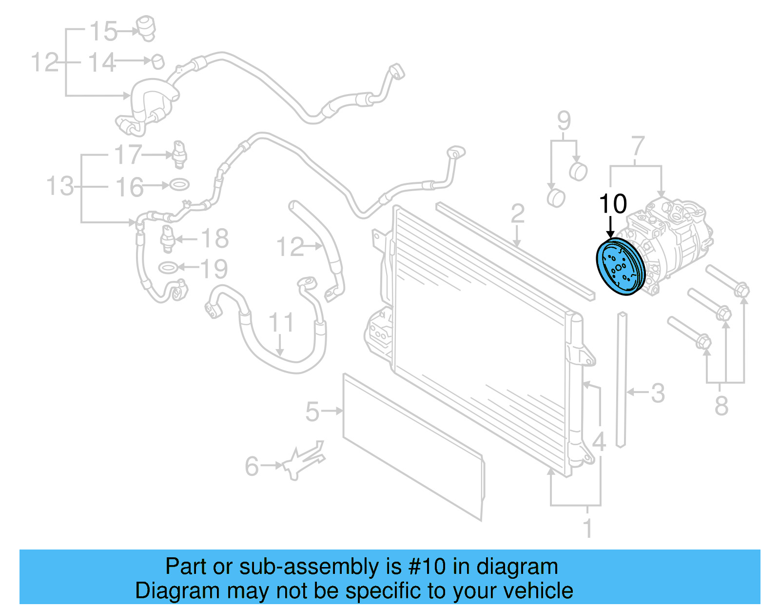 A/C Compressor Clutch Pulley 1K0-820-812-C - View 2
