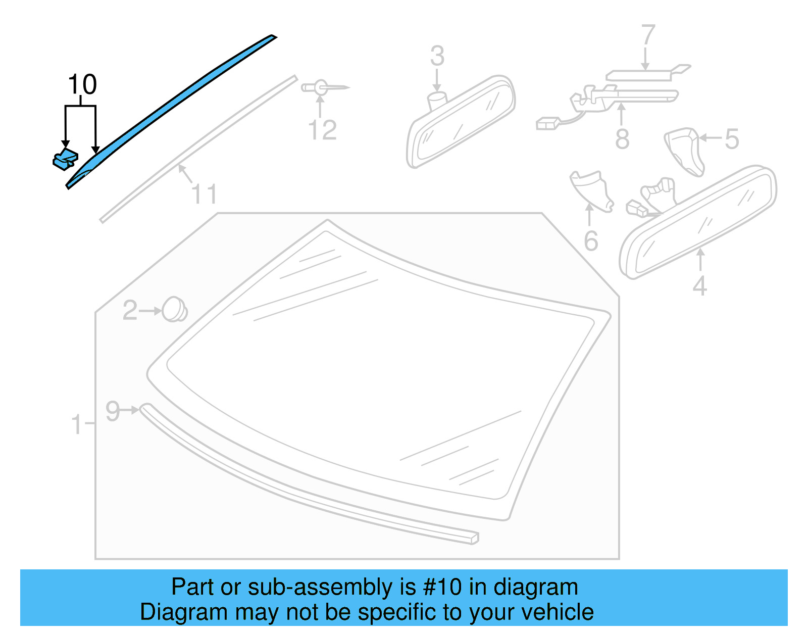 Windshield Molding 5C6-854-328-C-5AP - View 2