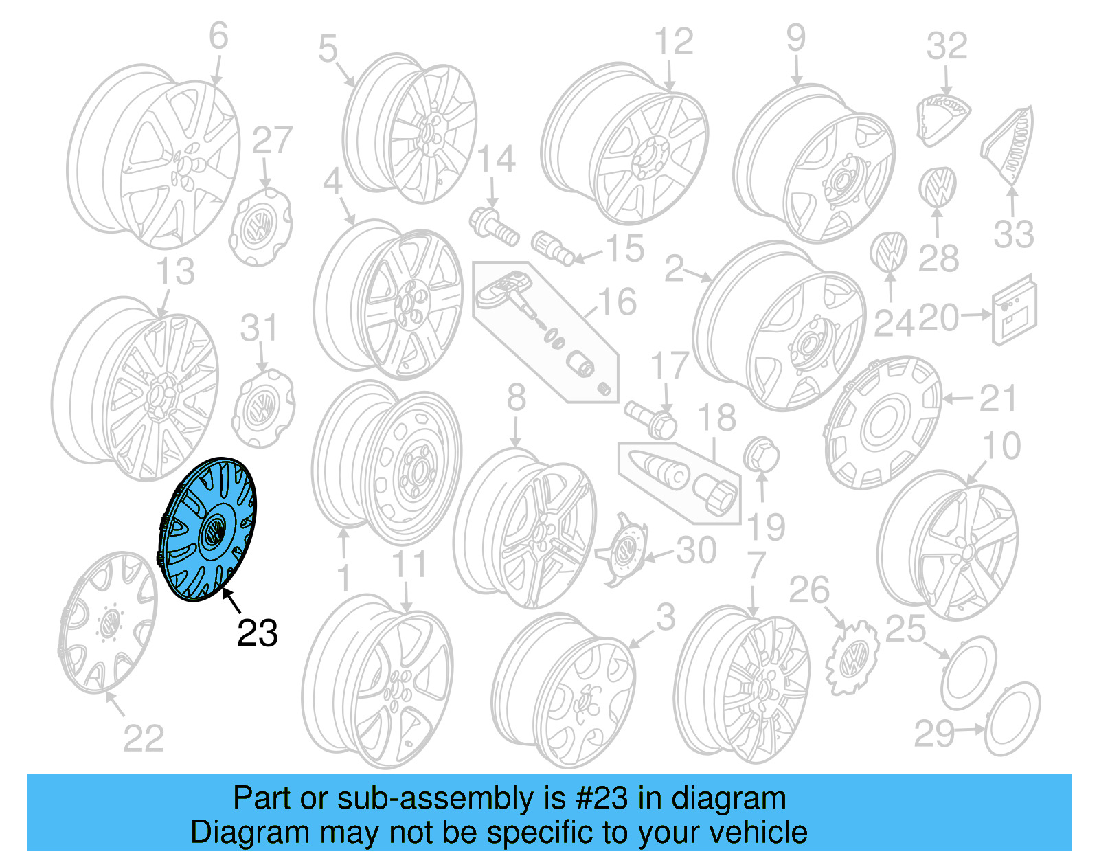 Wheel Cover 1C0-601-147-M-QZQ - View 11