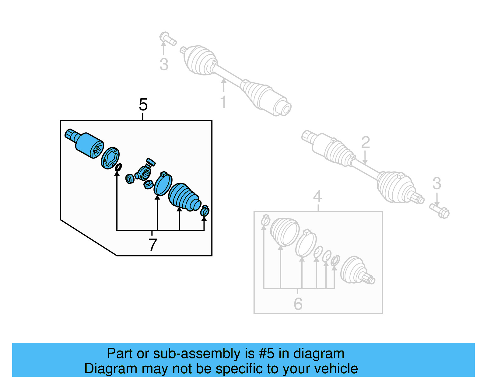 Inner Joint Assembly 3C0-498-103-GX - View 15
