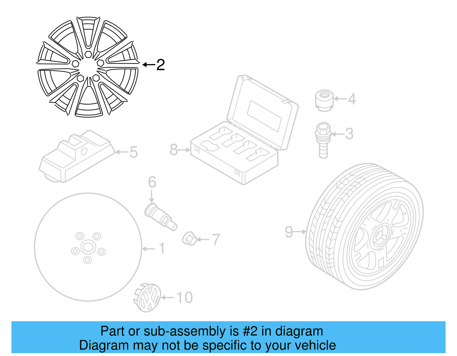 Wheel, Alloy 7P6-601-025-B-8Z8 - View 13