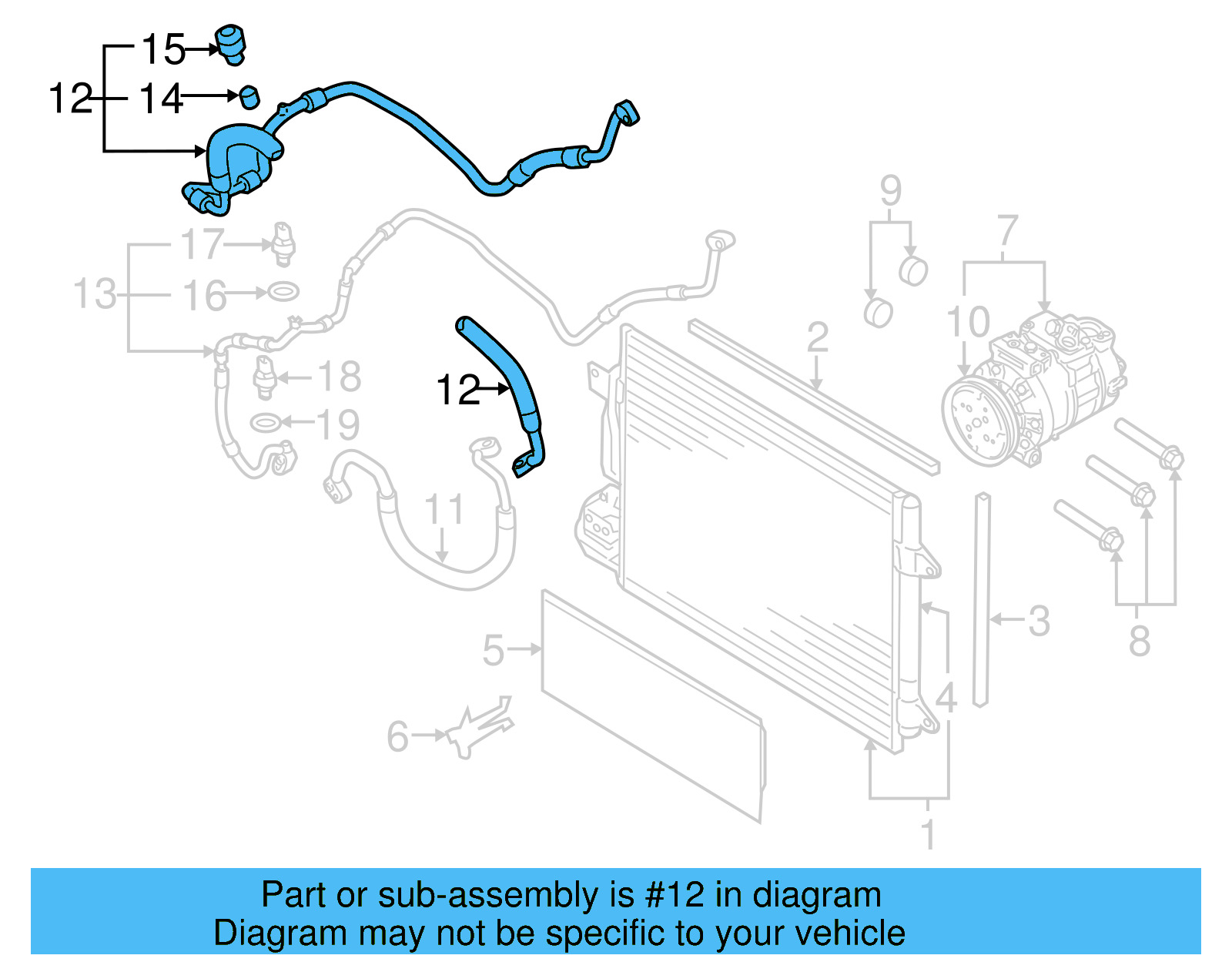 A/C Refrigerant Suction Hose 1K0-820-743-FP - View 24