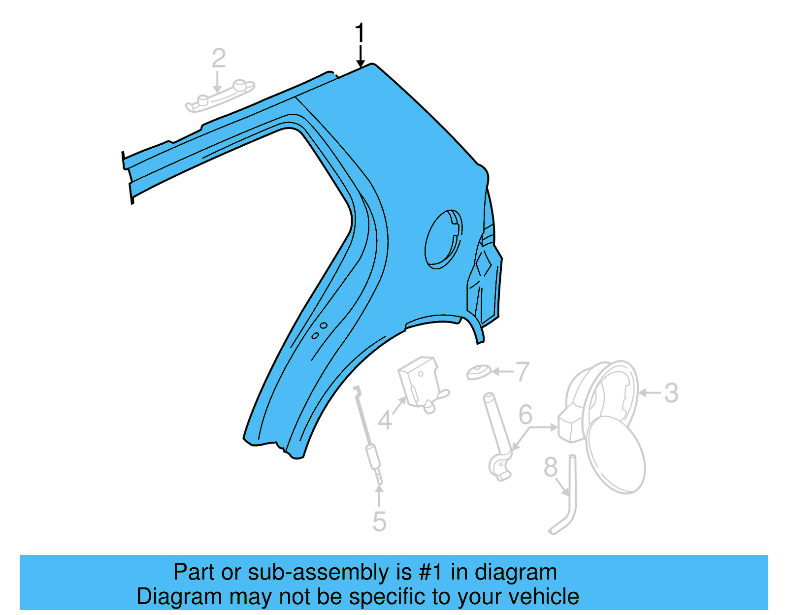 Quarter Panel 1J4-809-843-B - View 4