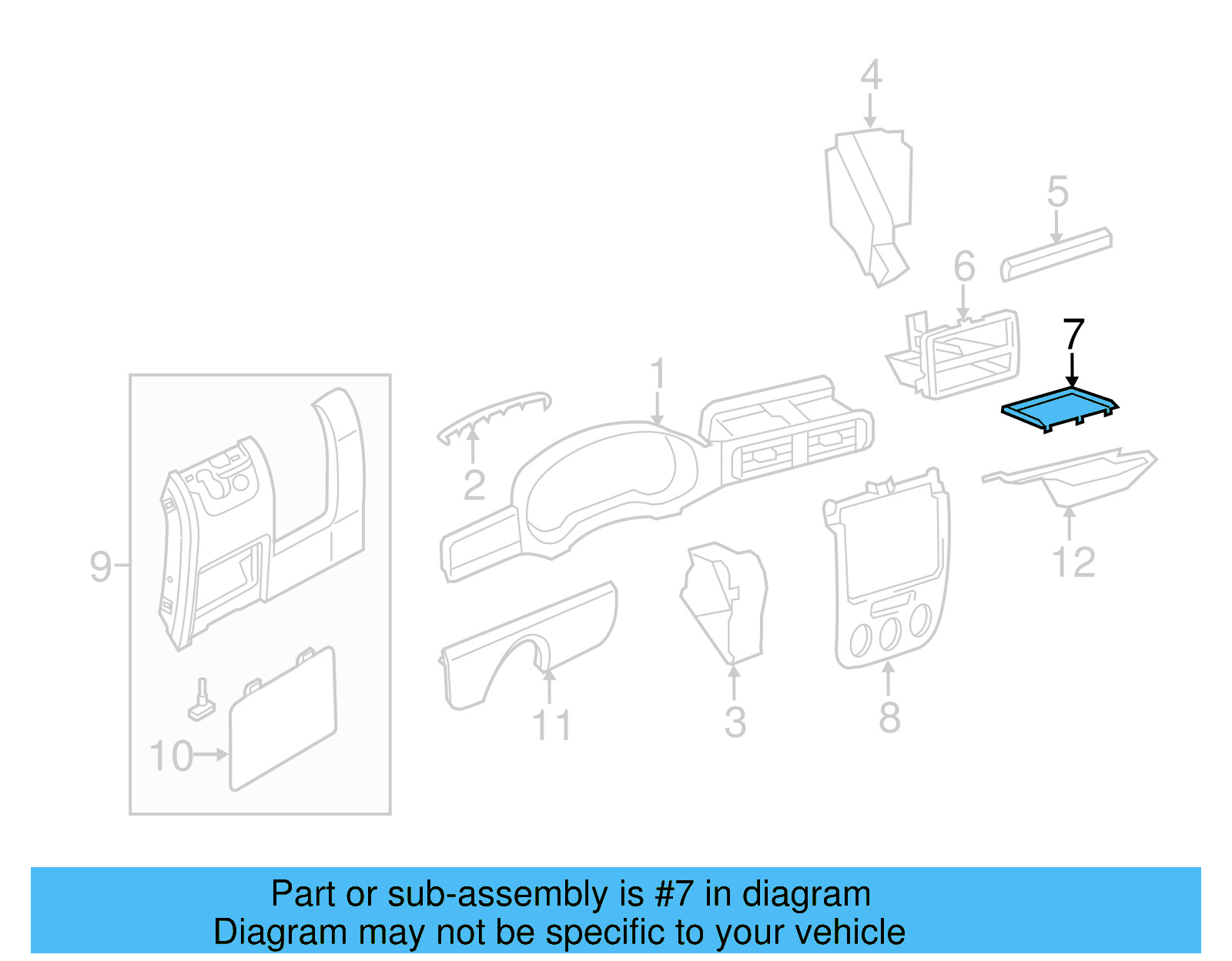 Storage Compartment Insert 1K0-858-169-9B9 - View 19