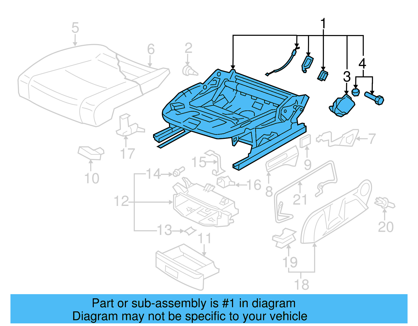 Seat Frame 1K4-881-105-PA - View 5
