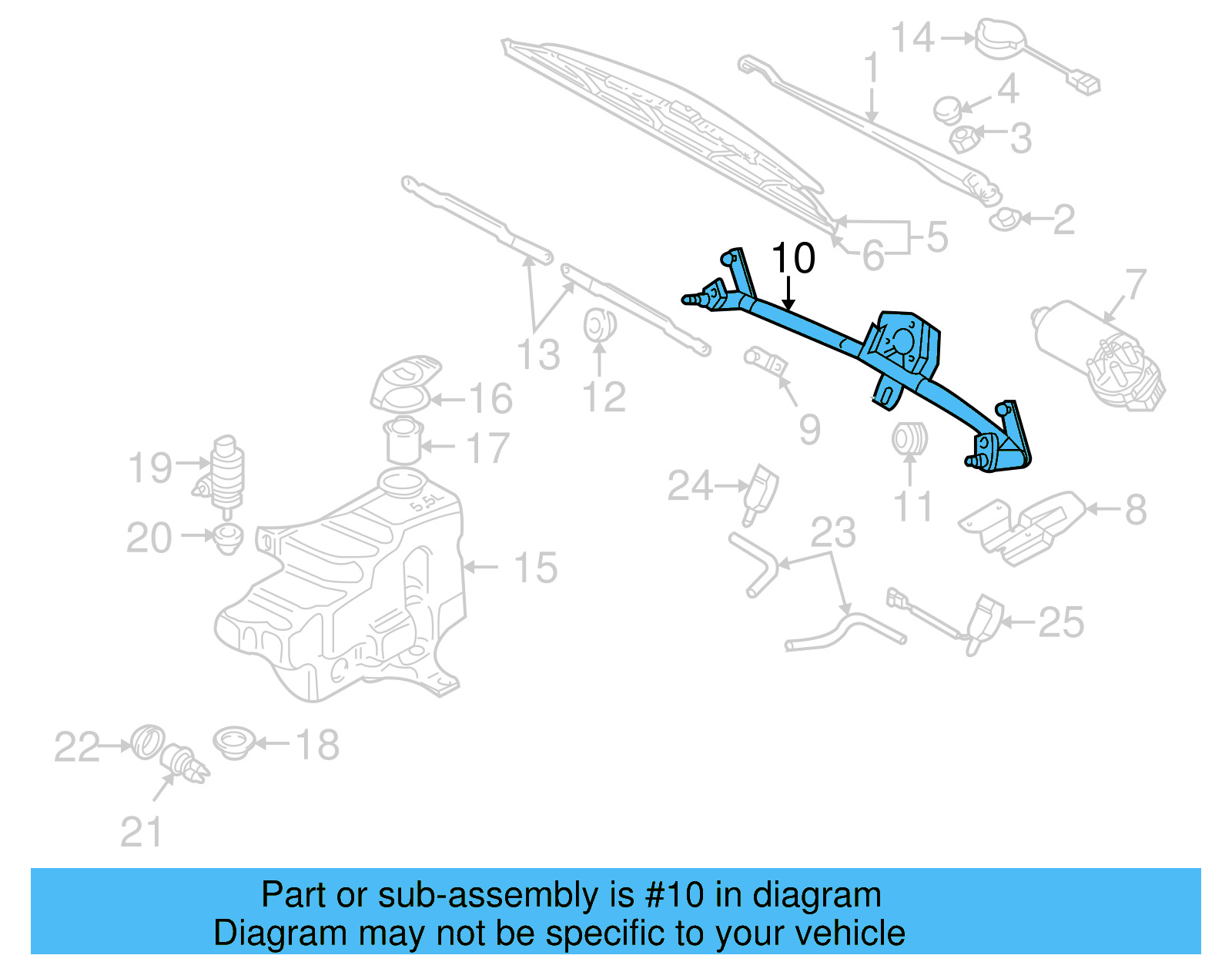 Wiper Frame 1J1-955-603-B - View 13
