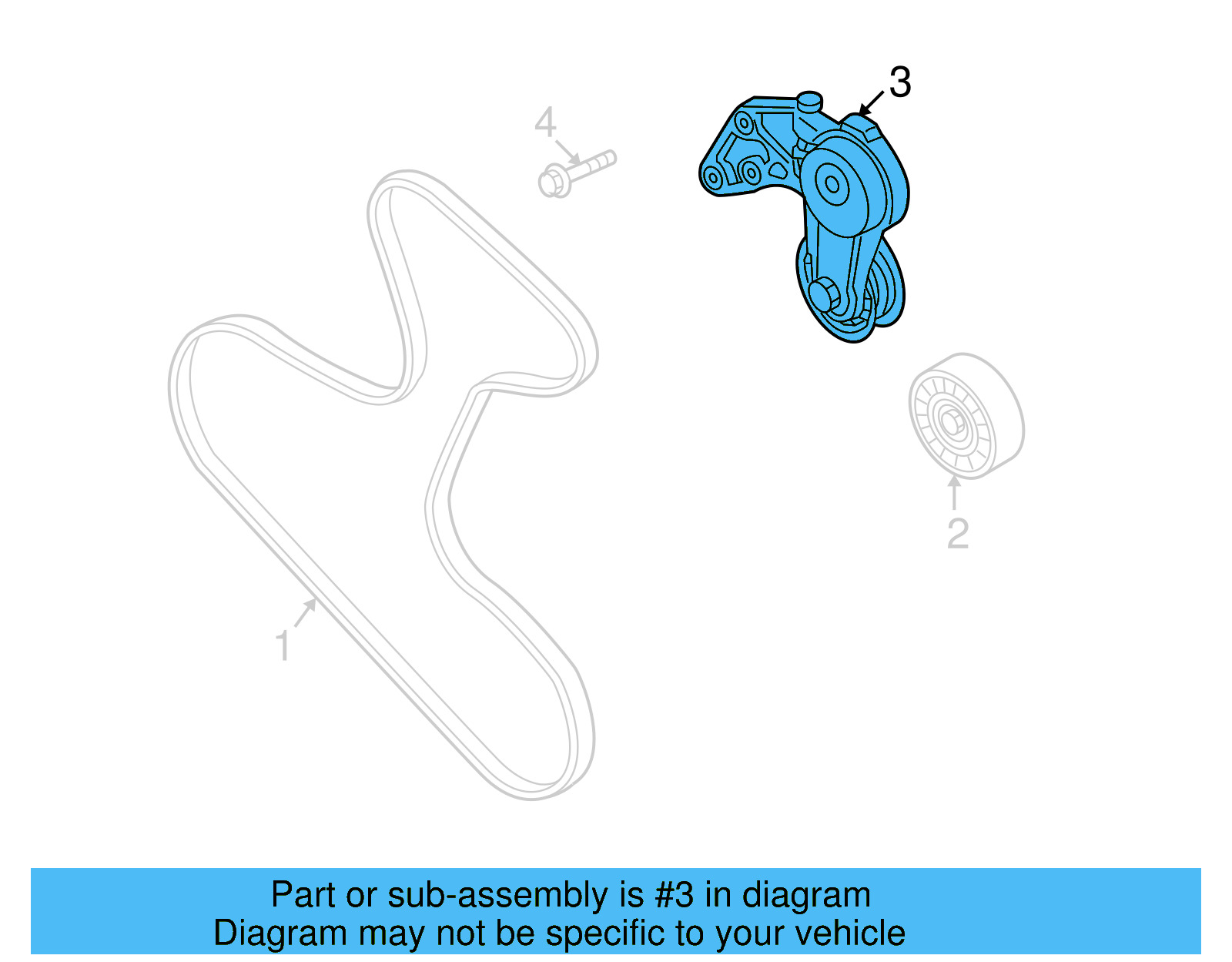Accessory Drive Belt Tensioner Assembly 03H-145-299-B - View 4