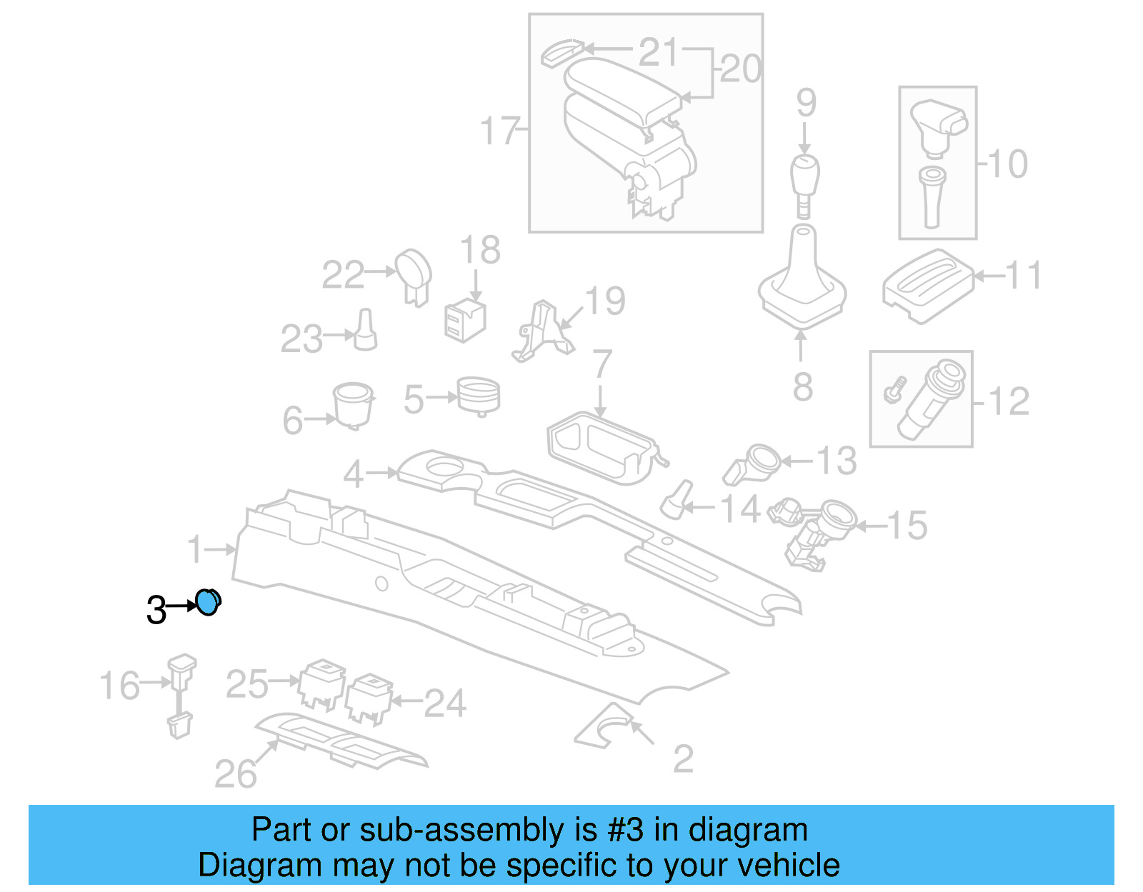 Console Body Hole Cover 1C0-863-276-B-08H - View 23