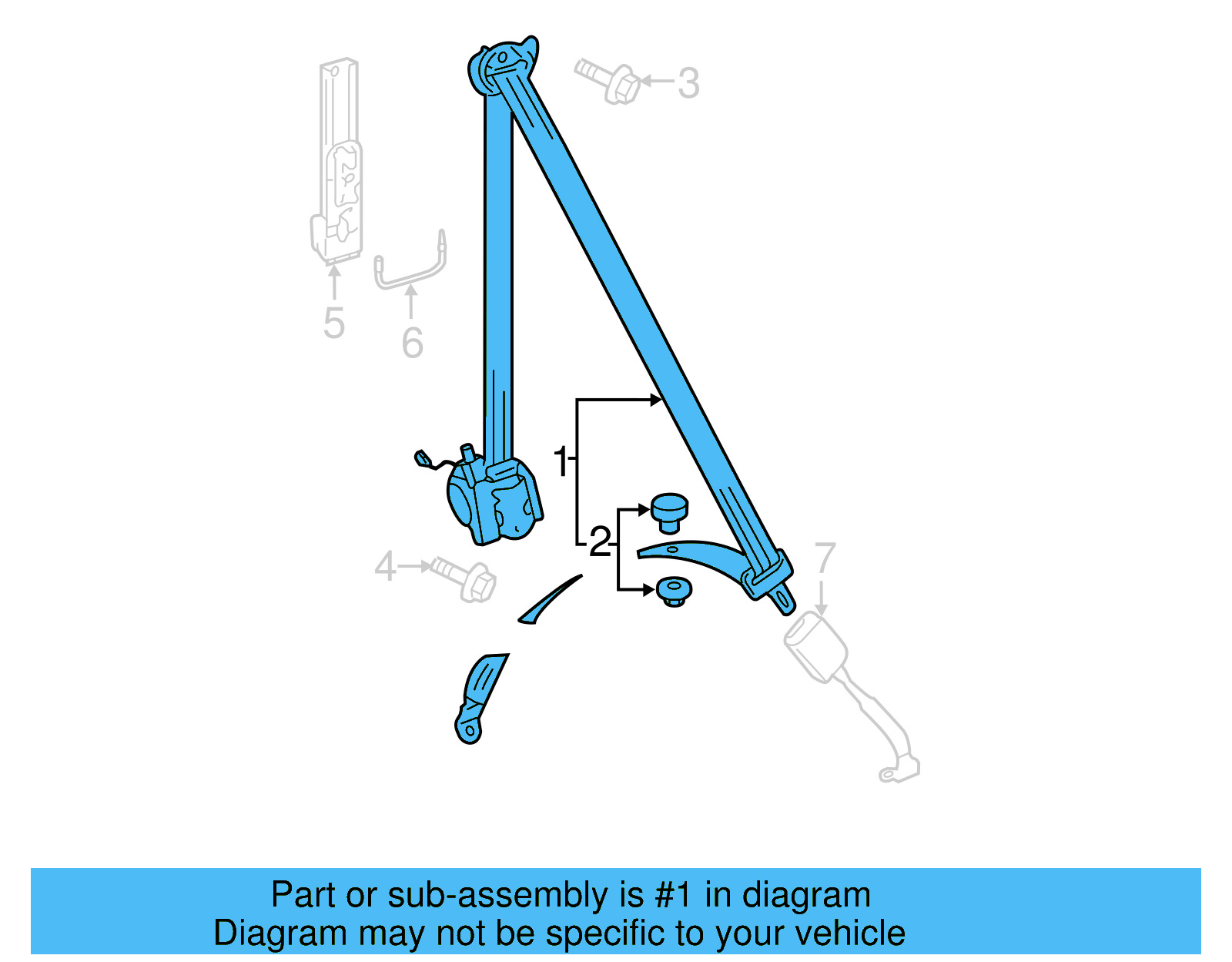 Lap & Shoulder Belt 1K4-857-705-BA-RGR - View 4