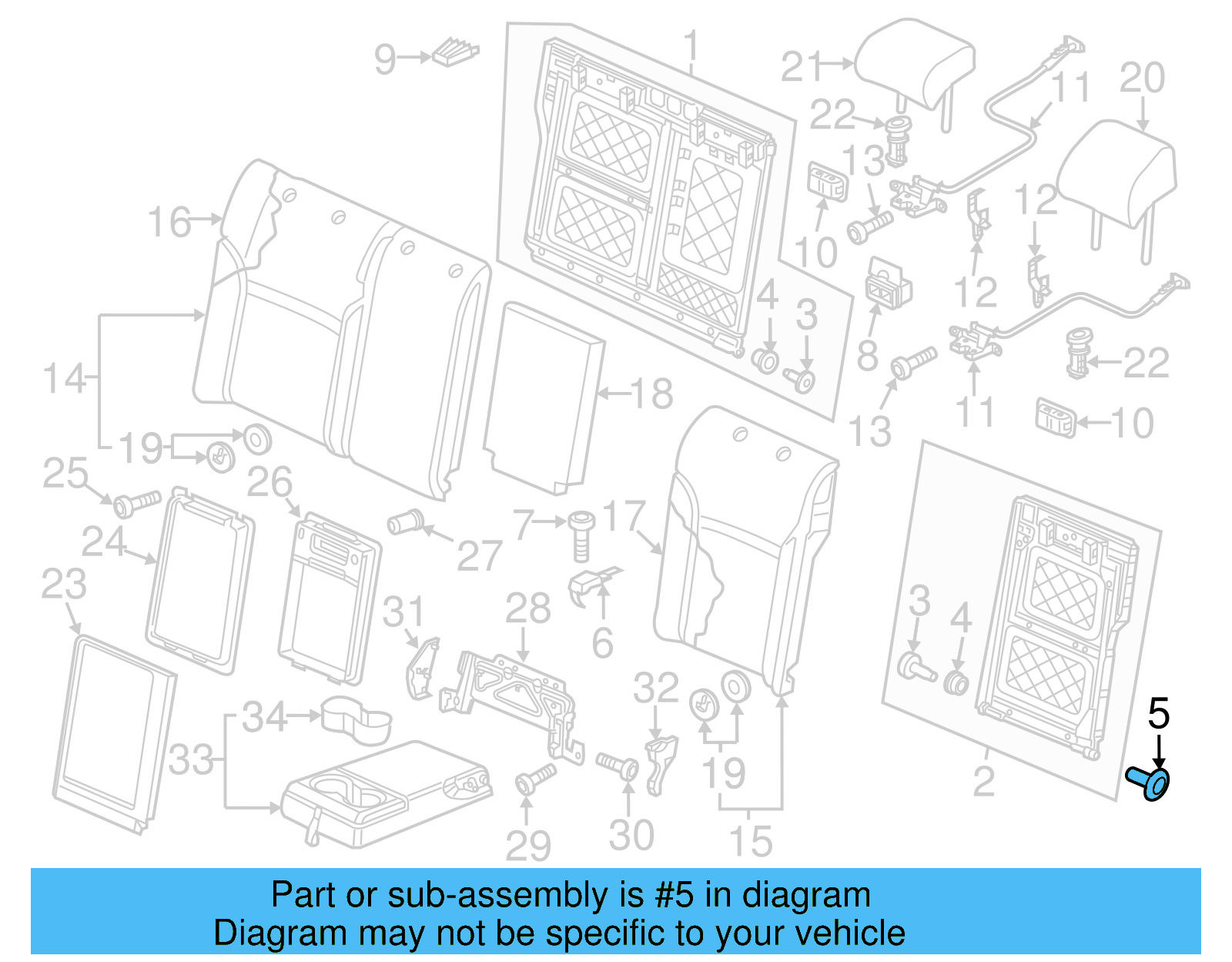 Seat Back Frame Grommet 8D9-885-678-9B9 - View 31