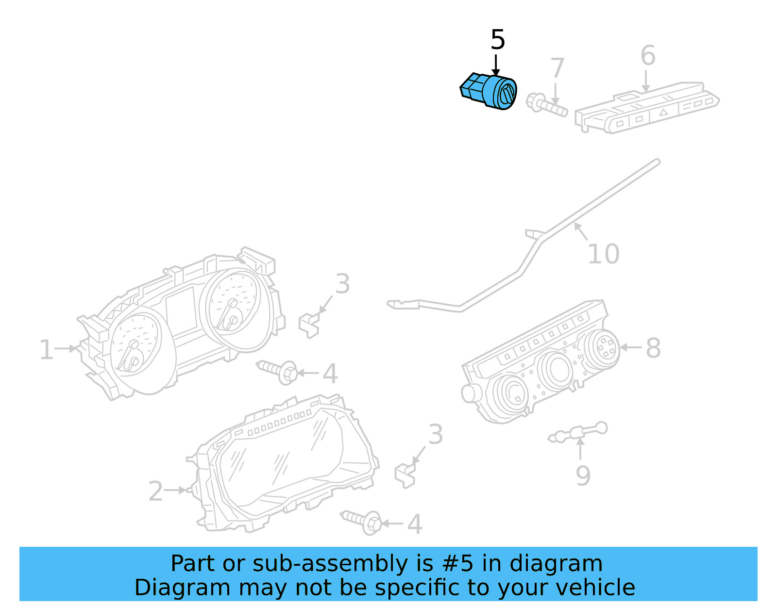 Headlamp Switch 3CM-941-431-WZU - View 10