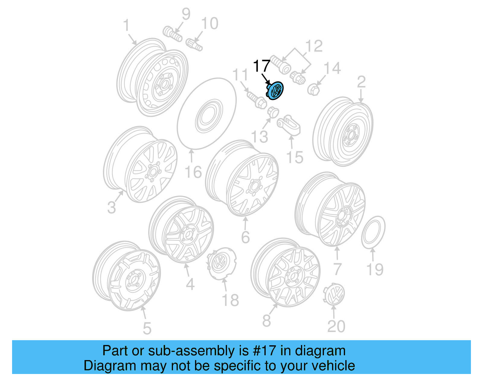 Center Cap 7D0-601-165-BXF - View 13