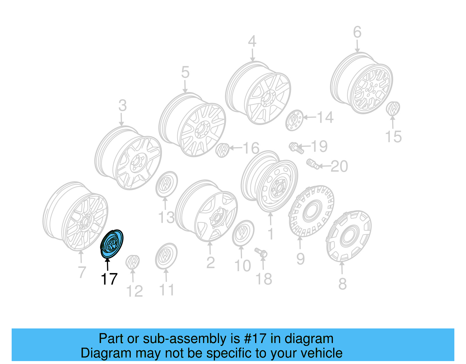 Center Cap 1J0-601-149-AA-NZR - View 24