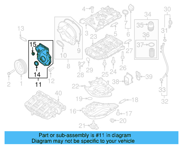 Engine Timing Cover 06K-109-210-AJ - View 21