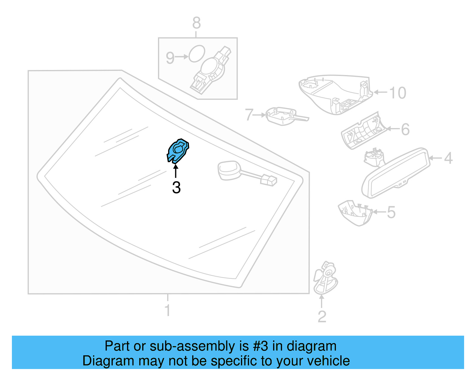 Mirror Support 7P6-845-543-E - View 8