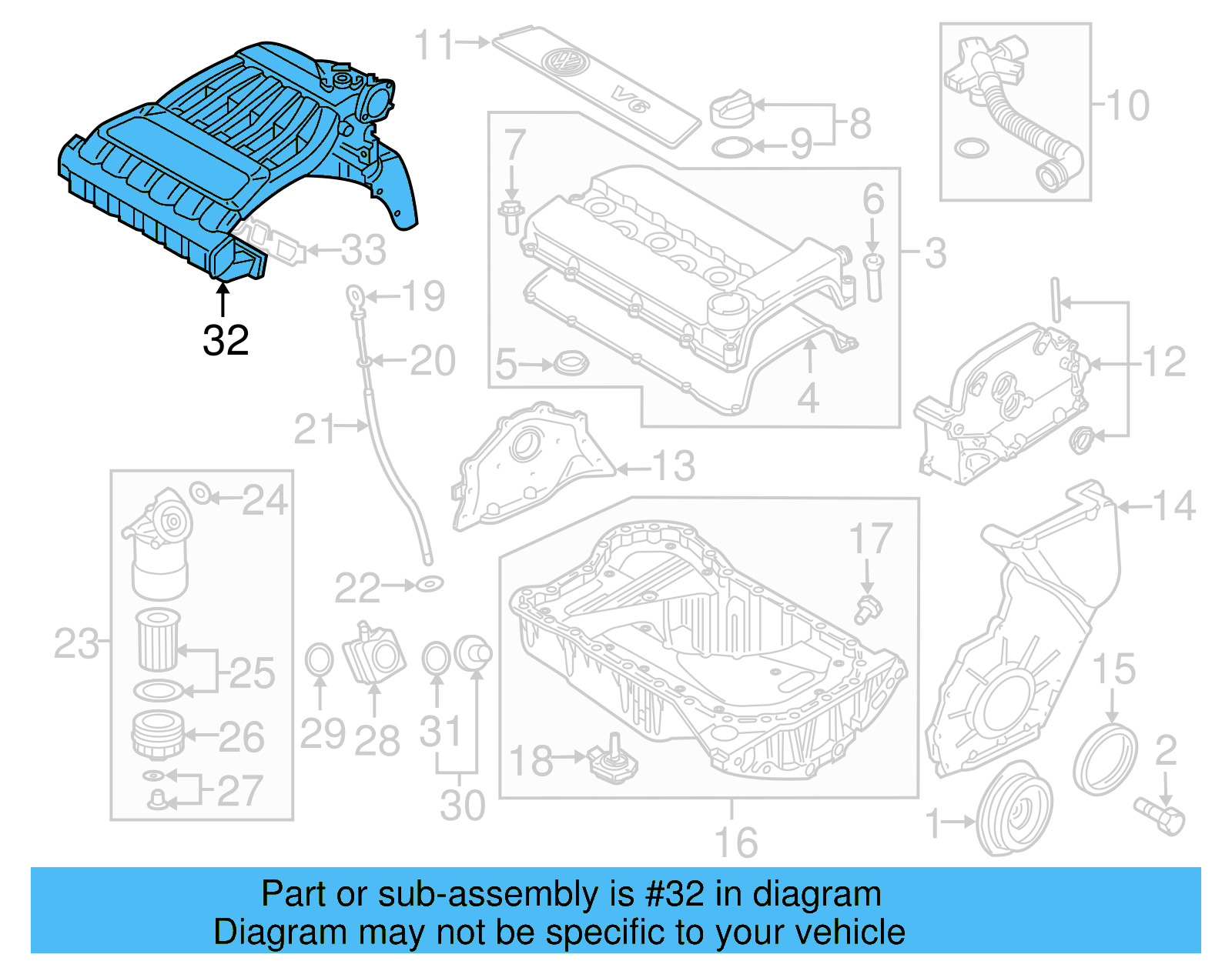 Intake Manifold 022-133-201-AH - View 3