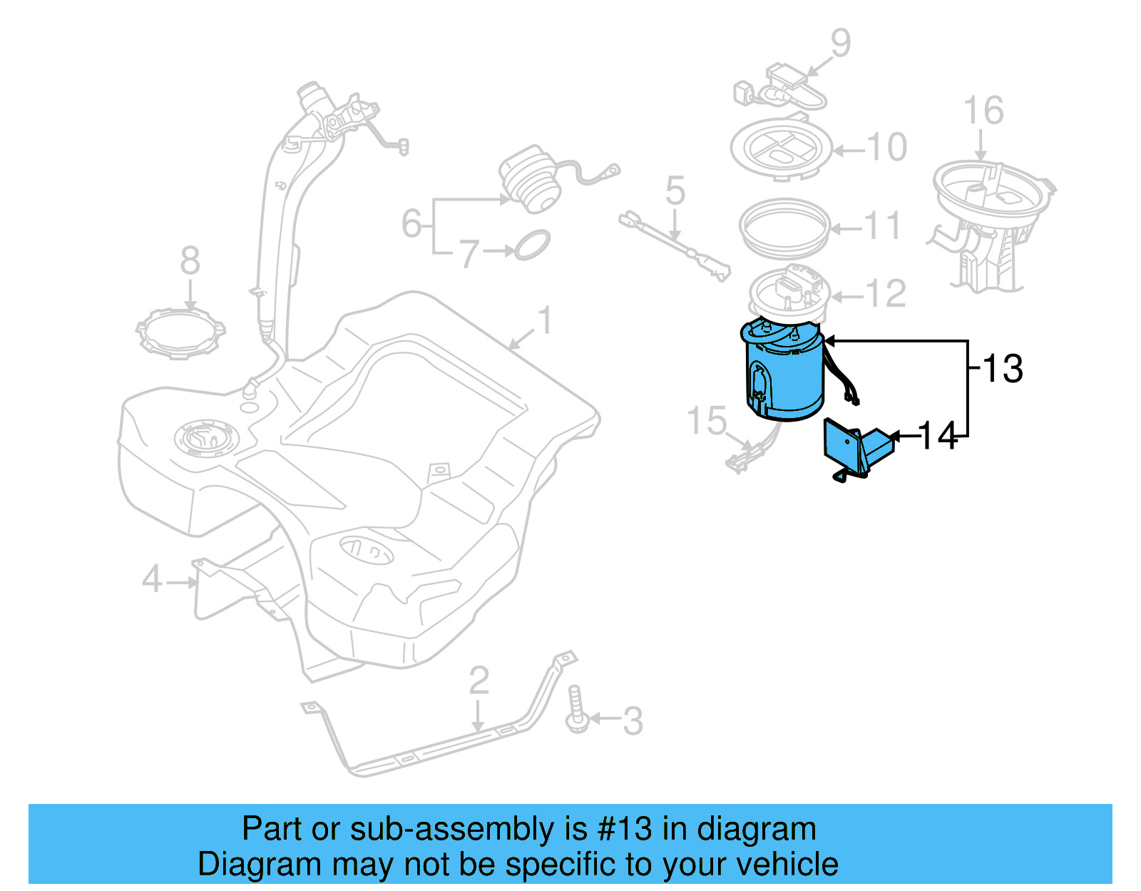 Fuel Pump Assembly 3C8-919-051-B - View 6