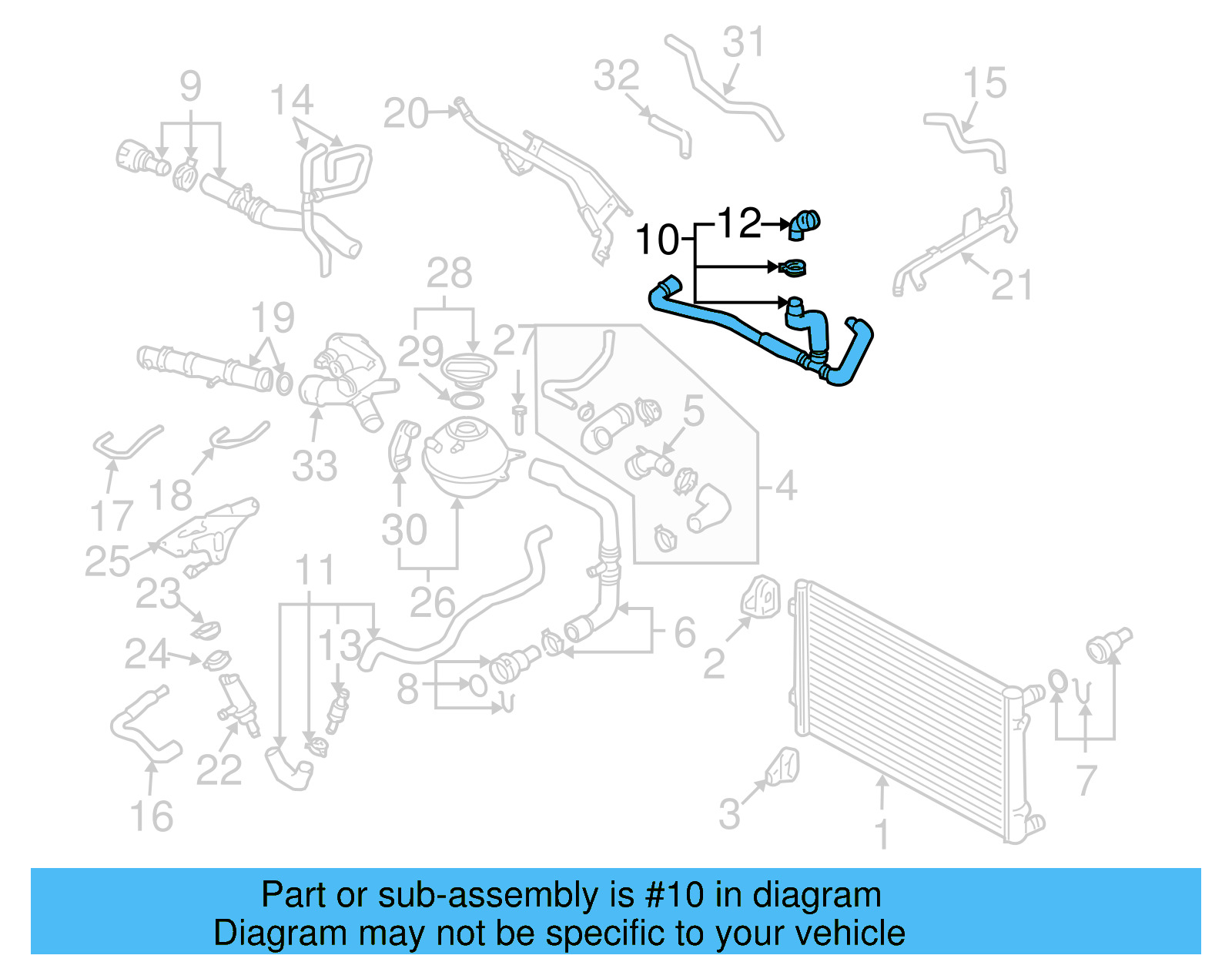 HVAC Heater Hose 1J0-122-073-BR - View 5