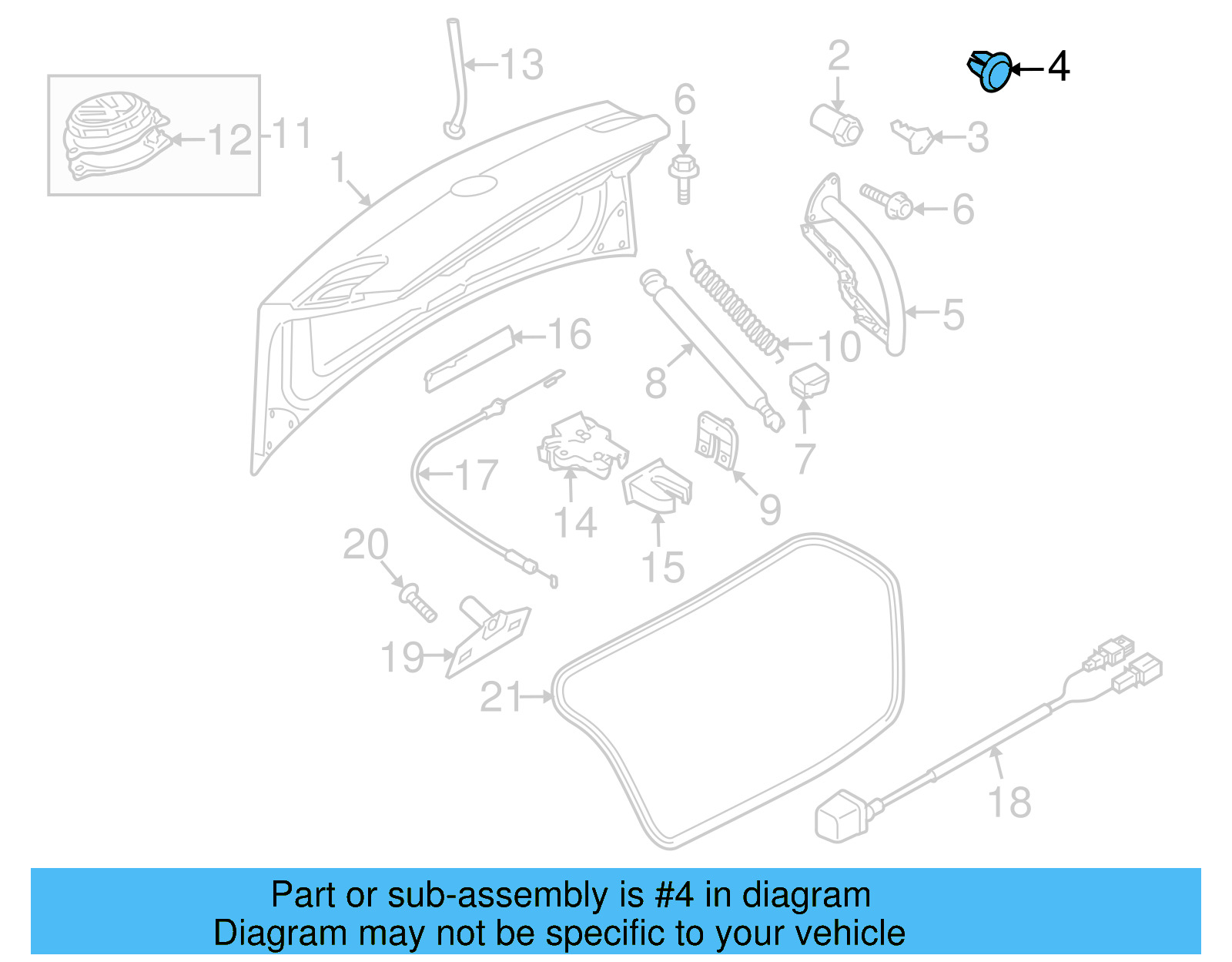 Trunk Lid Plug 3C8-827-713-B - View 18
