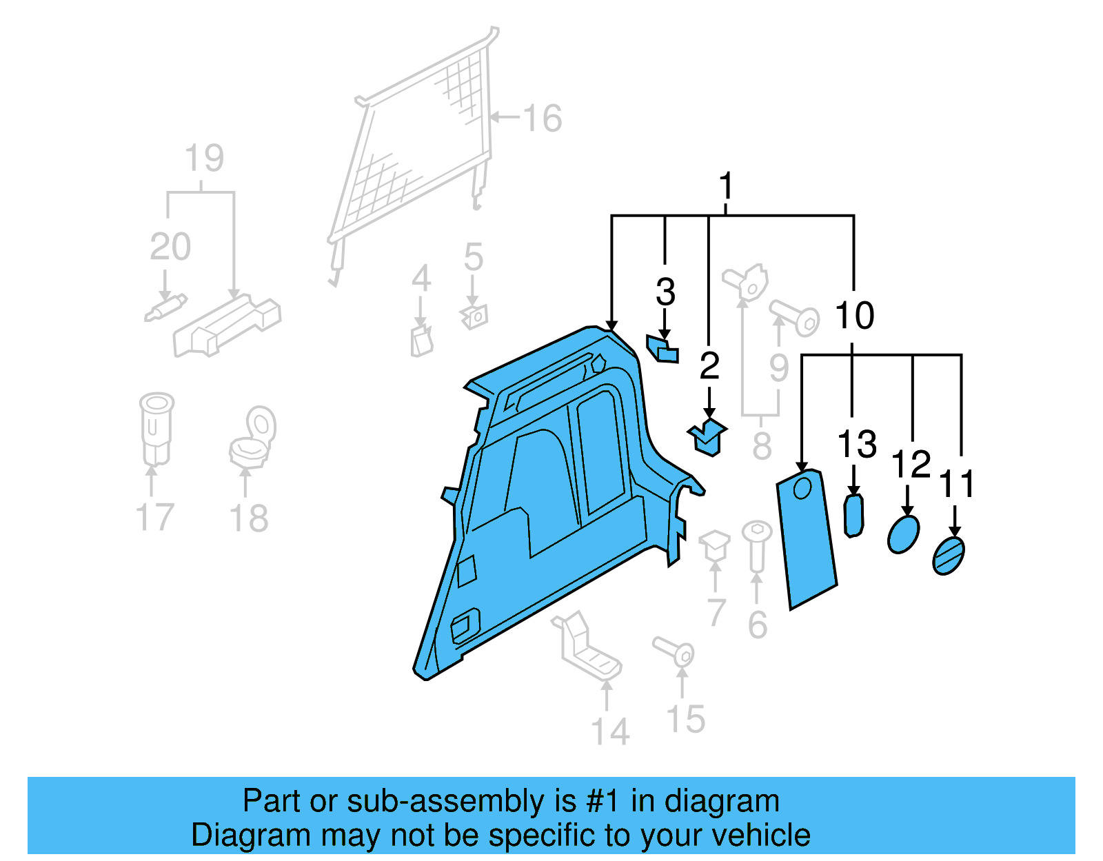 Lower Quarter Trim 5N0-867-766-82V - View 6