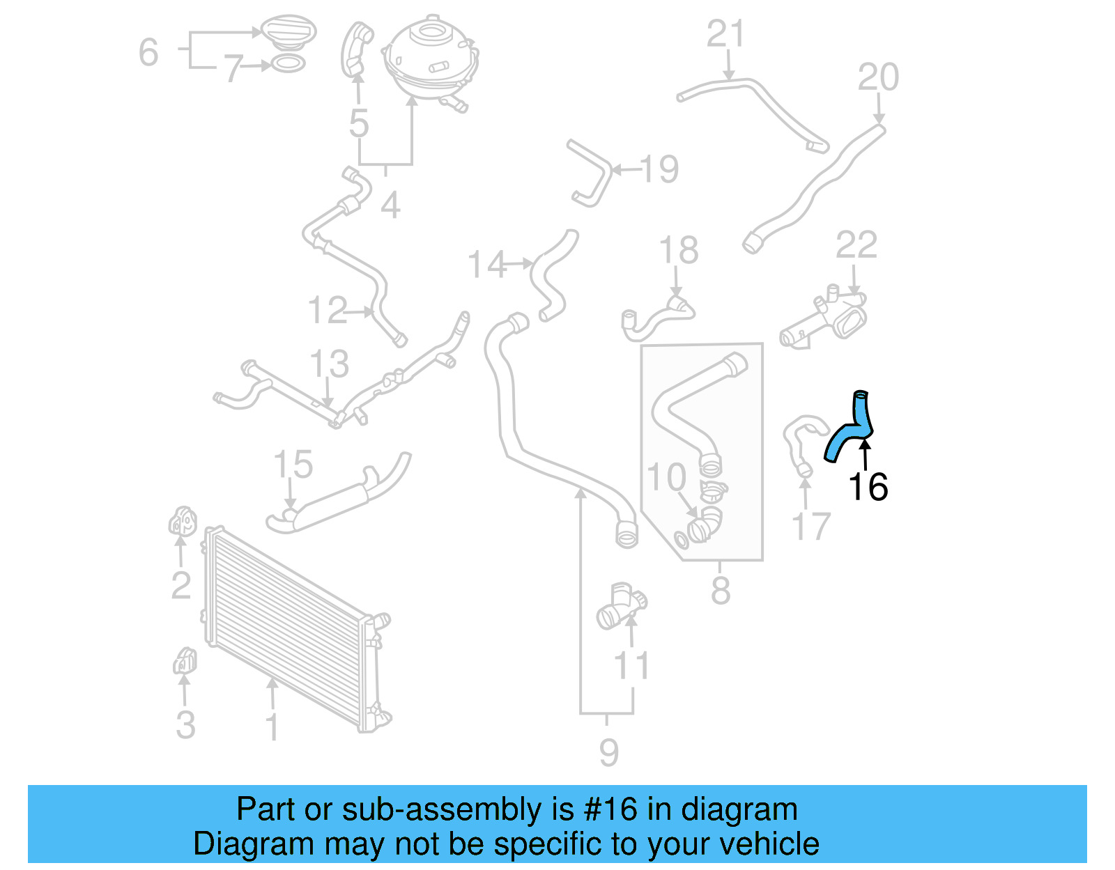 Hose 1C0-121-096-A - View 7