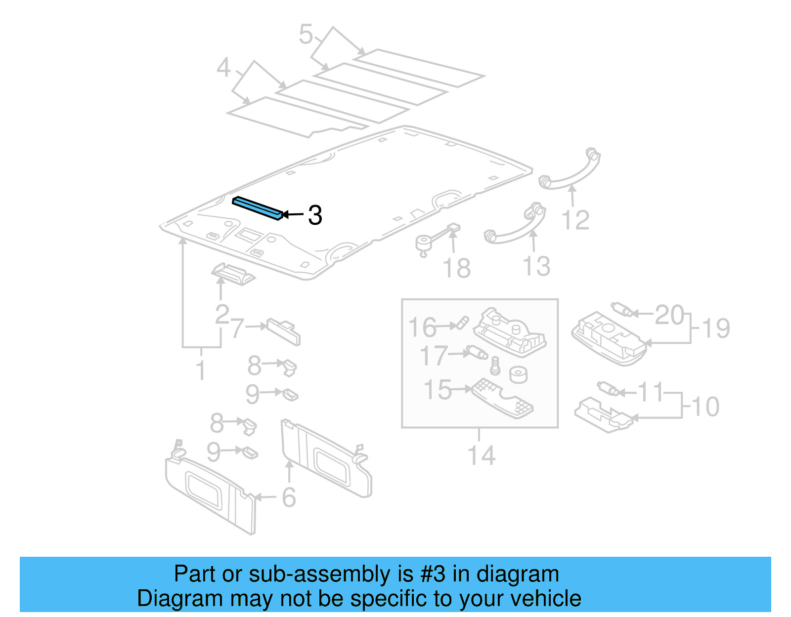 Headliner Spacer 1J0-867-596-K - View 6