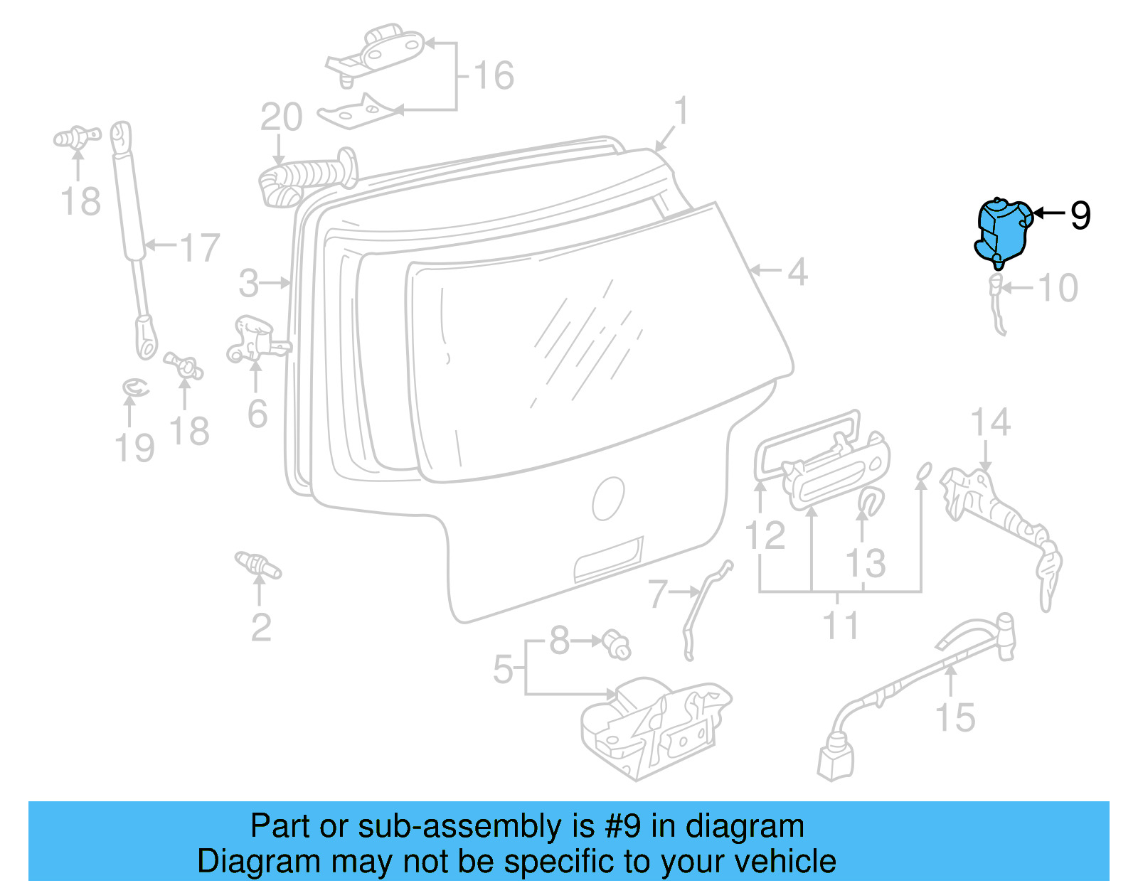 Trunk Lock Actuator Motor 1M0-959-781-A - View 5