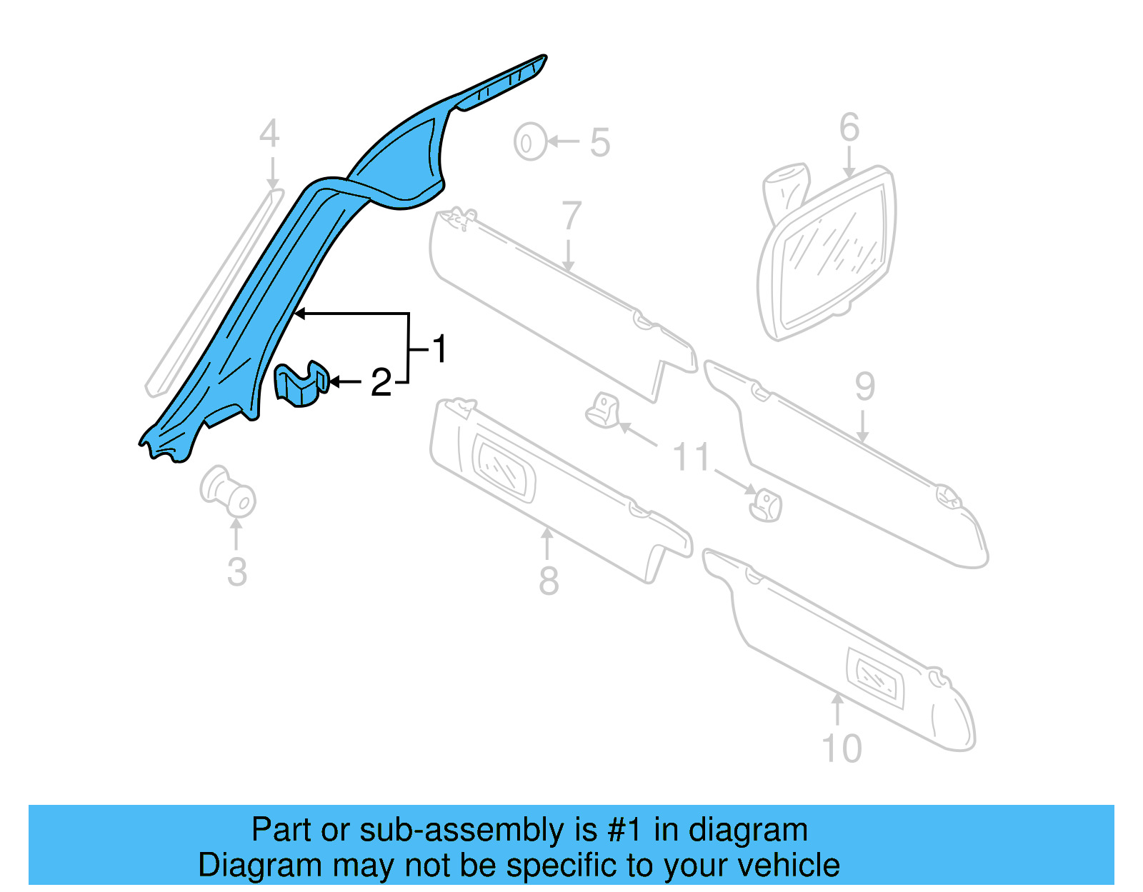 Windshield Pillar Trim 705-867-234-9XK - View 4