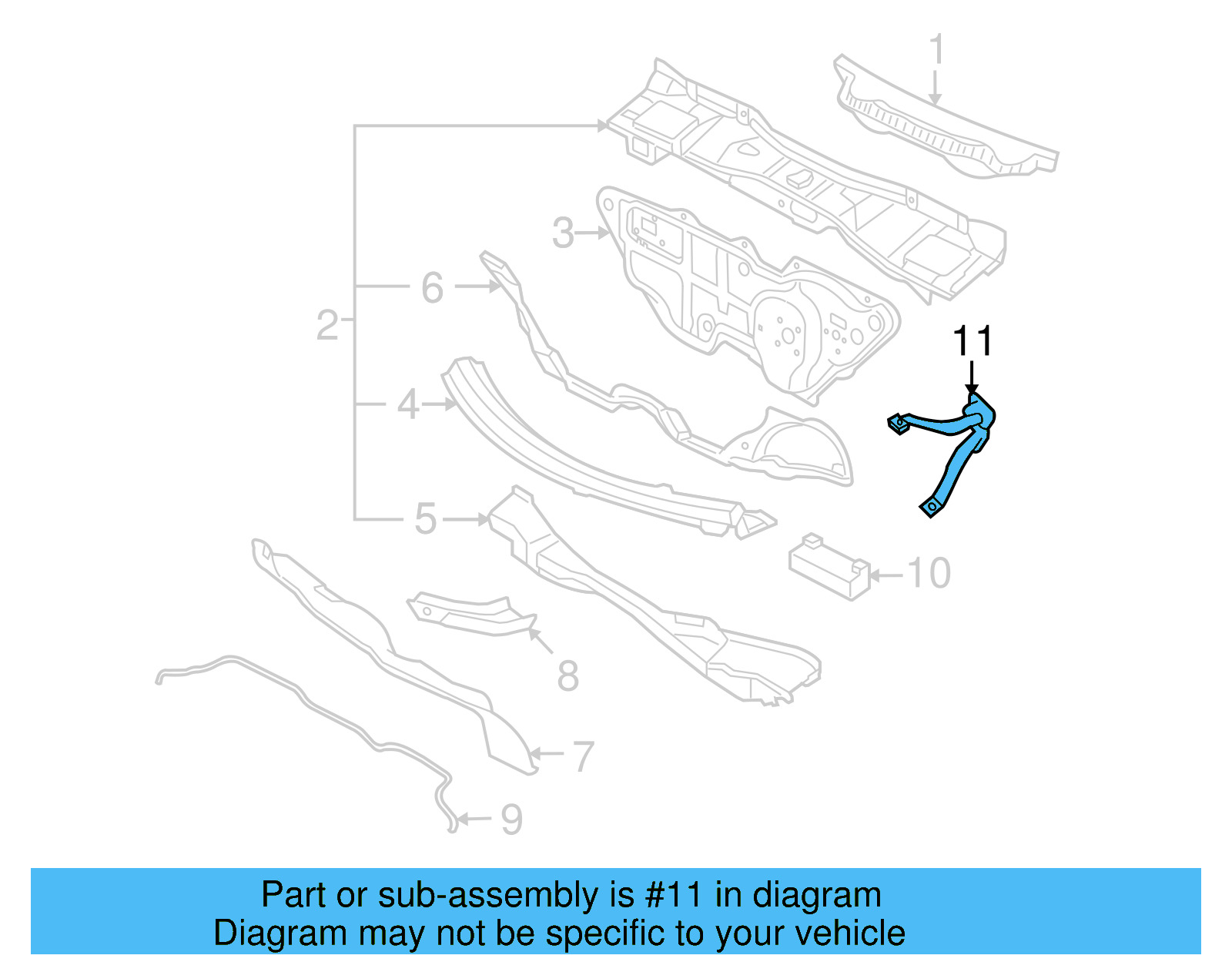 Column Support 1C1-805-457-A - View 9