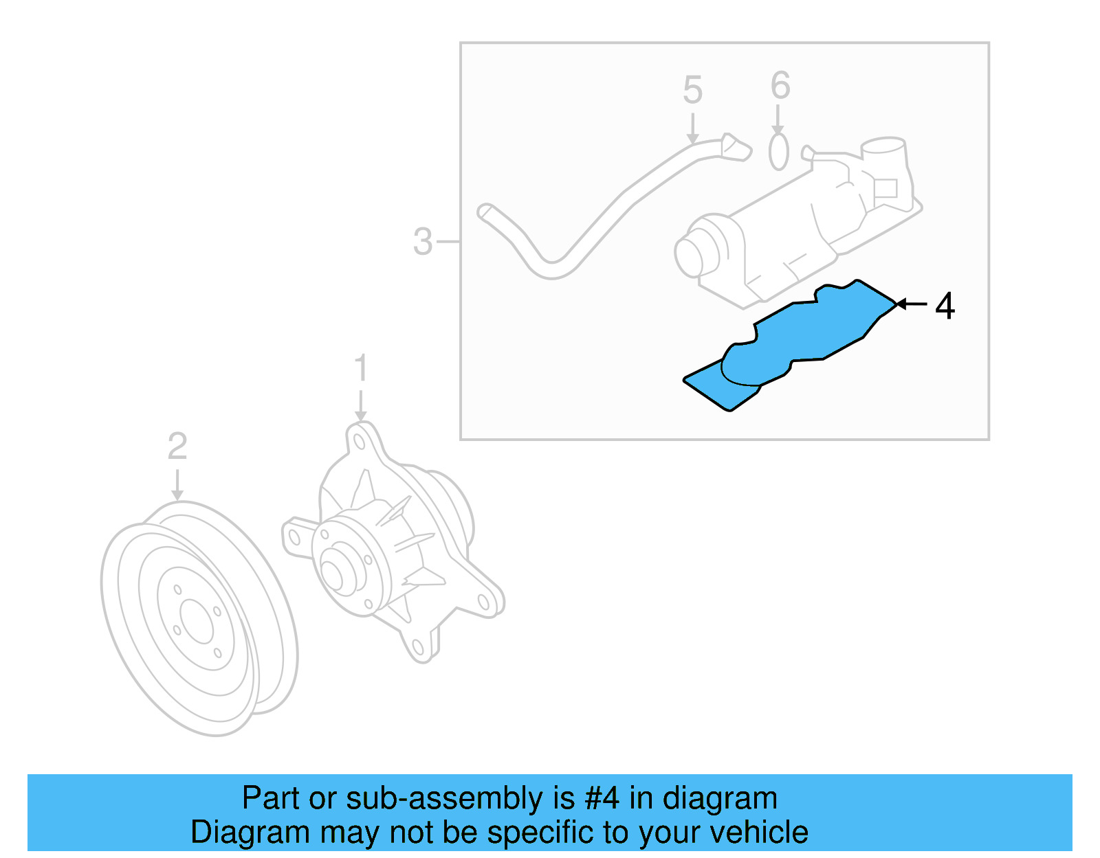 Engine Coolant Thermostat Gasket 07D-121-091-E - View 4