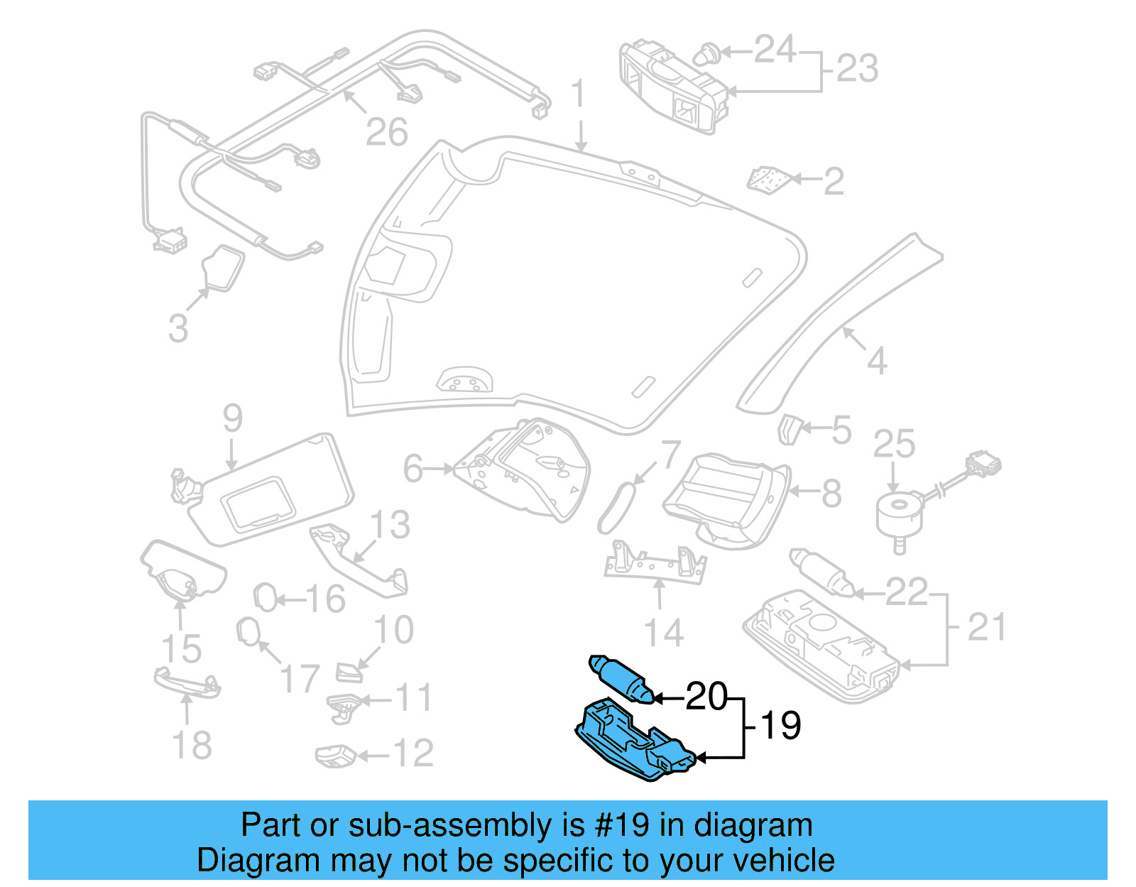 Visor Lamp 3B0-947-109-3PT - View 9