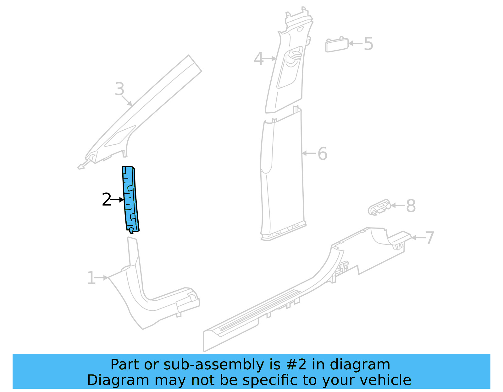 Pillar Trim 11A-868-224-4PK - View 6