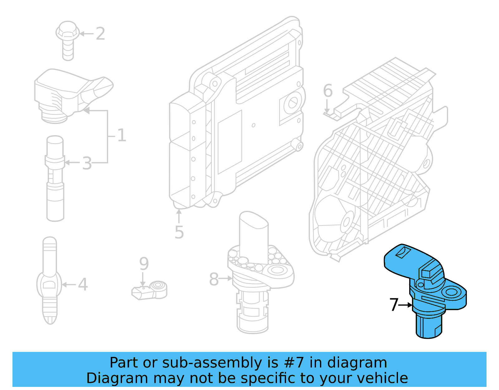Camshaft Sensor 05E-907-601-C - View 4